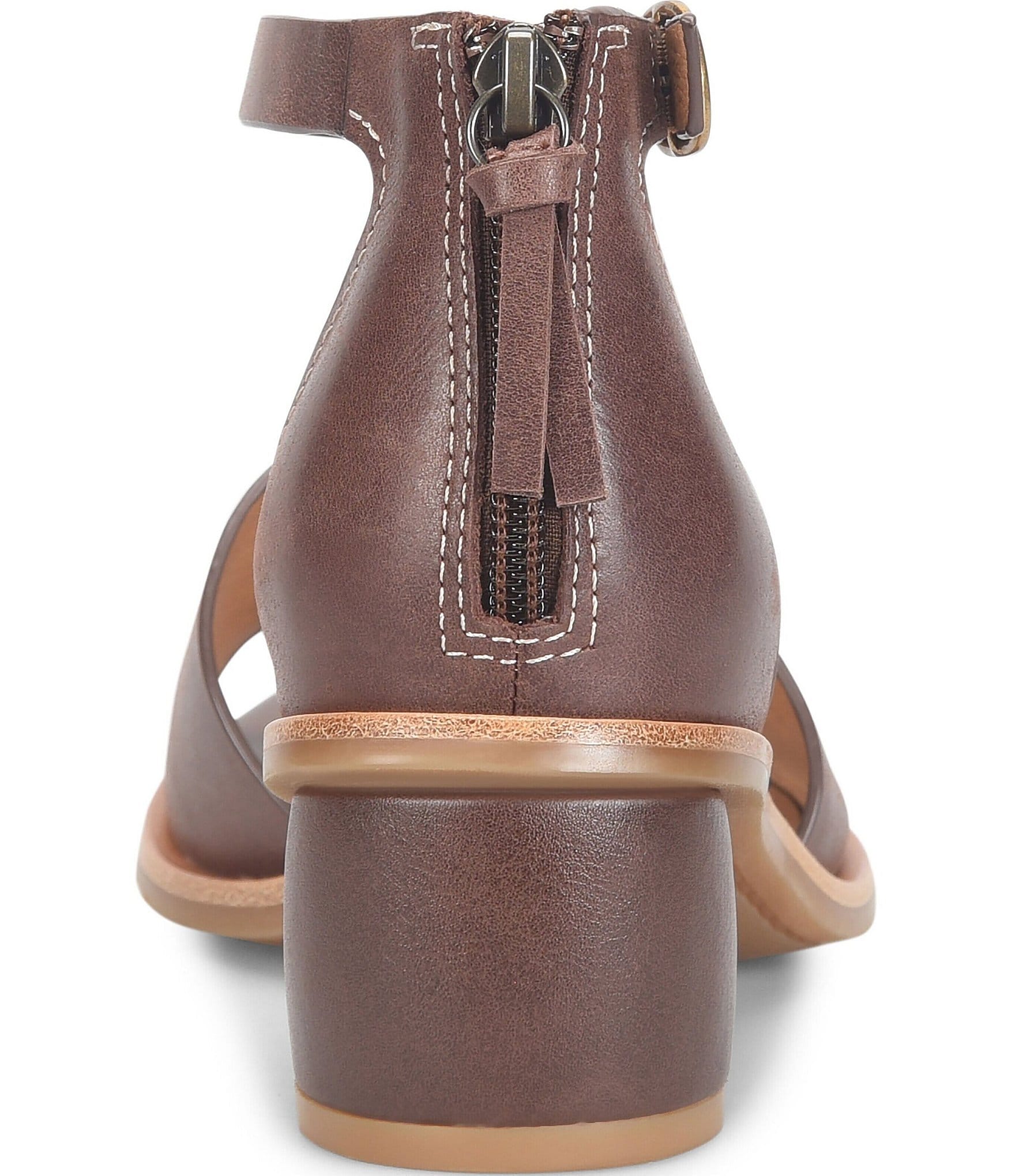 Sofft Colby Leather Rounded Heel Ankle Strap Sandals