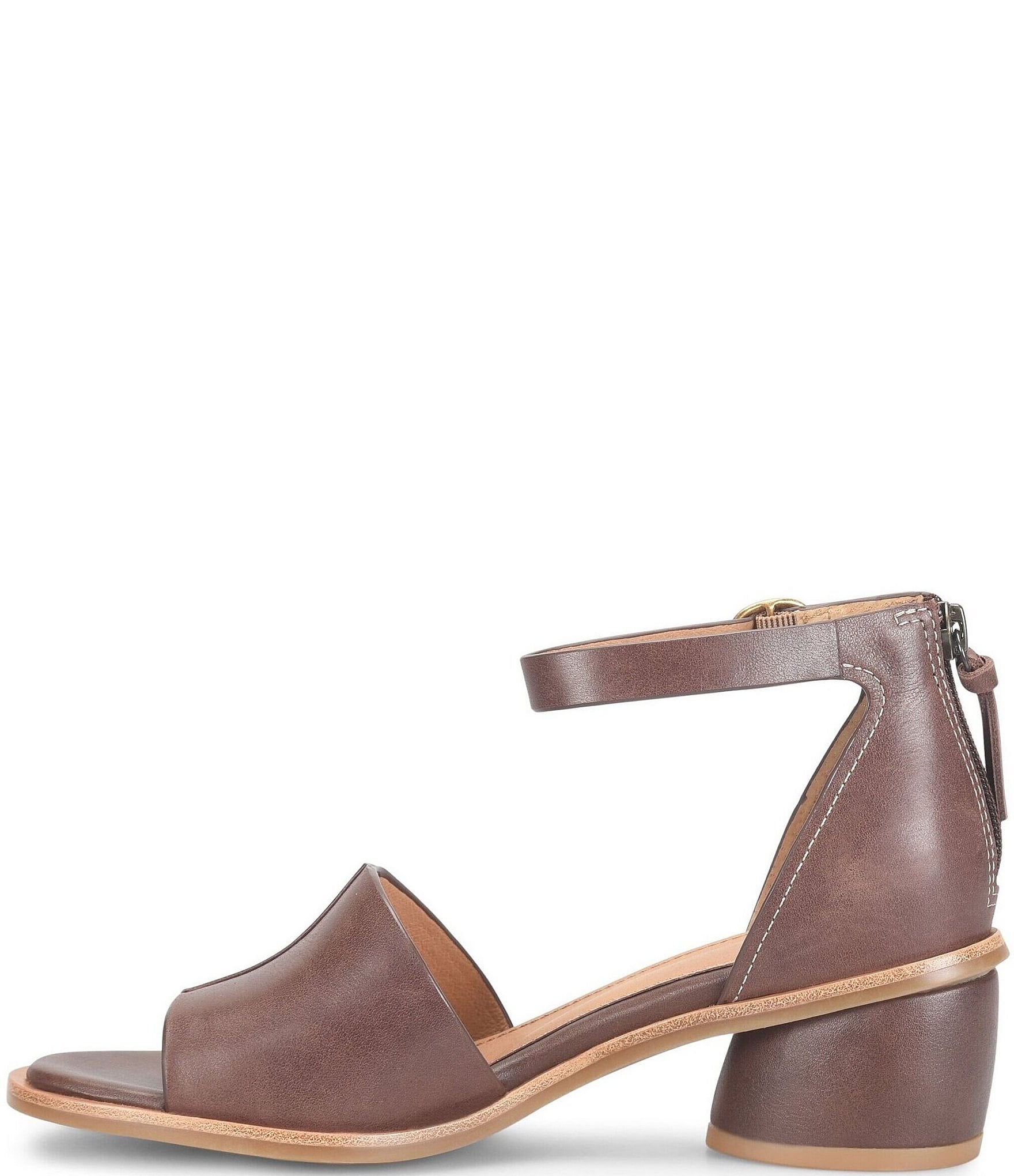Sofft Colby Leather Rounded Heel Ankle Strap Sandals