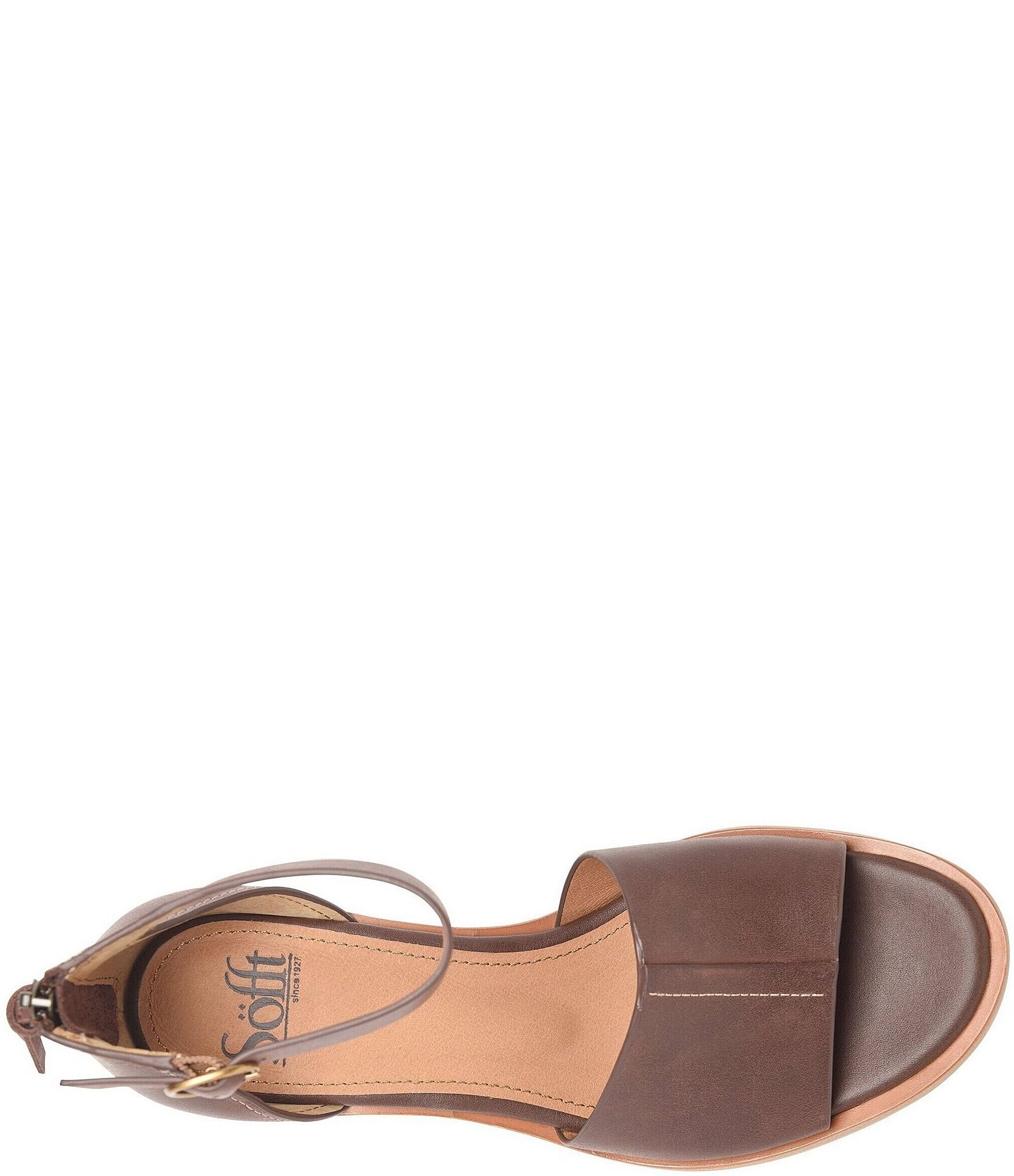 Sofft Colby Leather Rounded Heel Ankle Strap Sandals