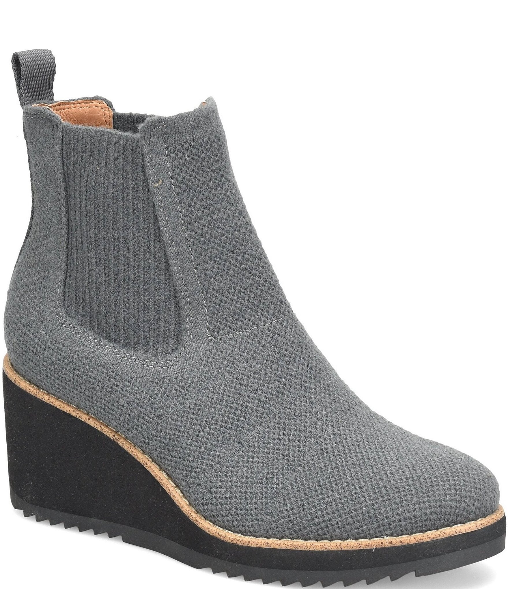 Sofft Eiley Knit Chelsea Wedge Ankle Booties