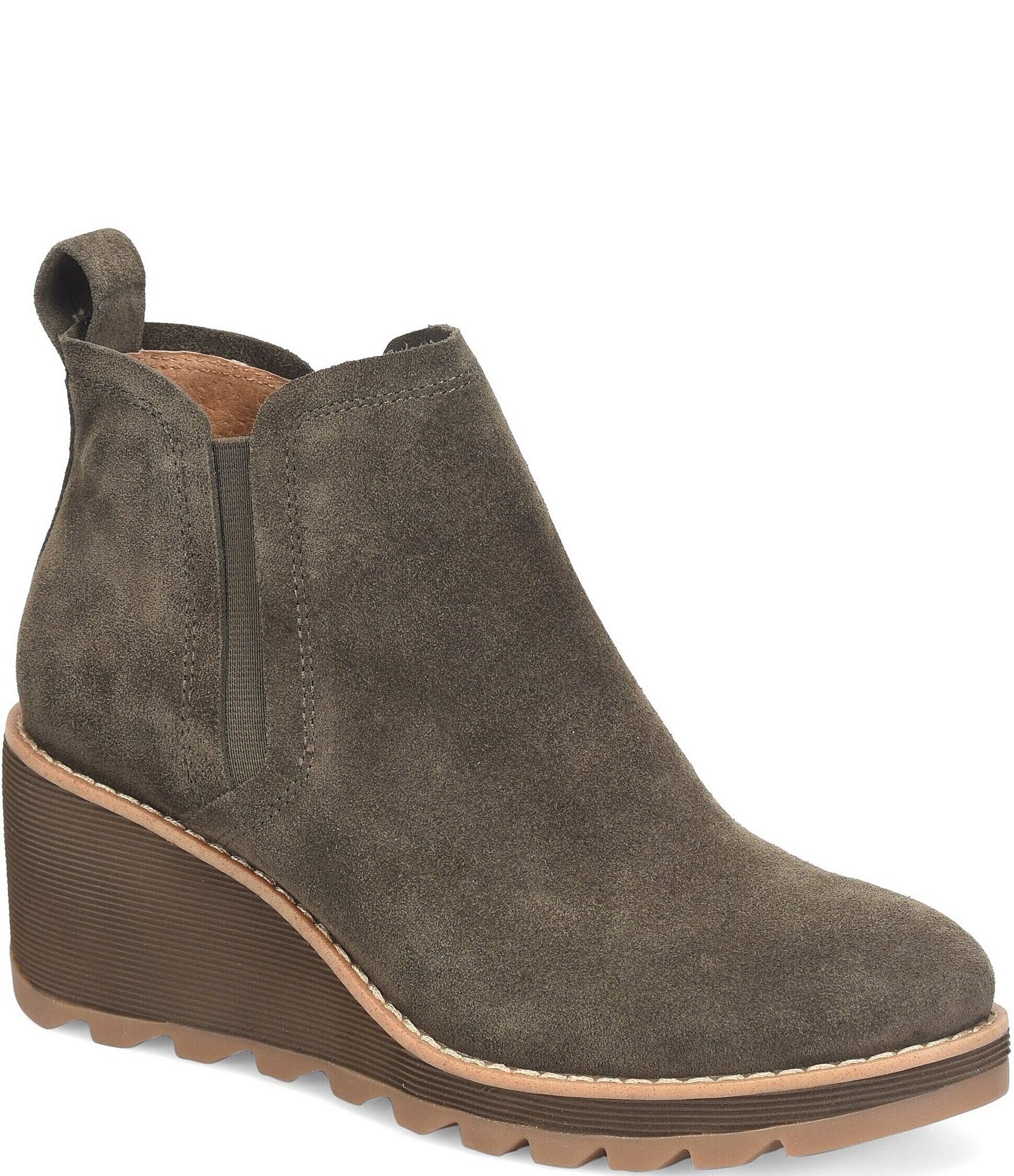 Sofft Emma Suede Wedge Ankle Booties