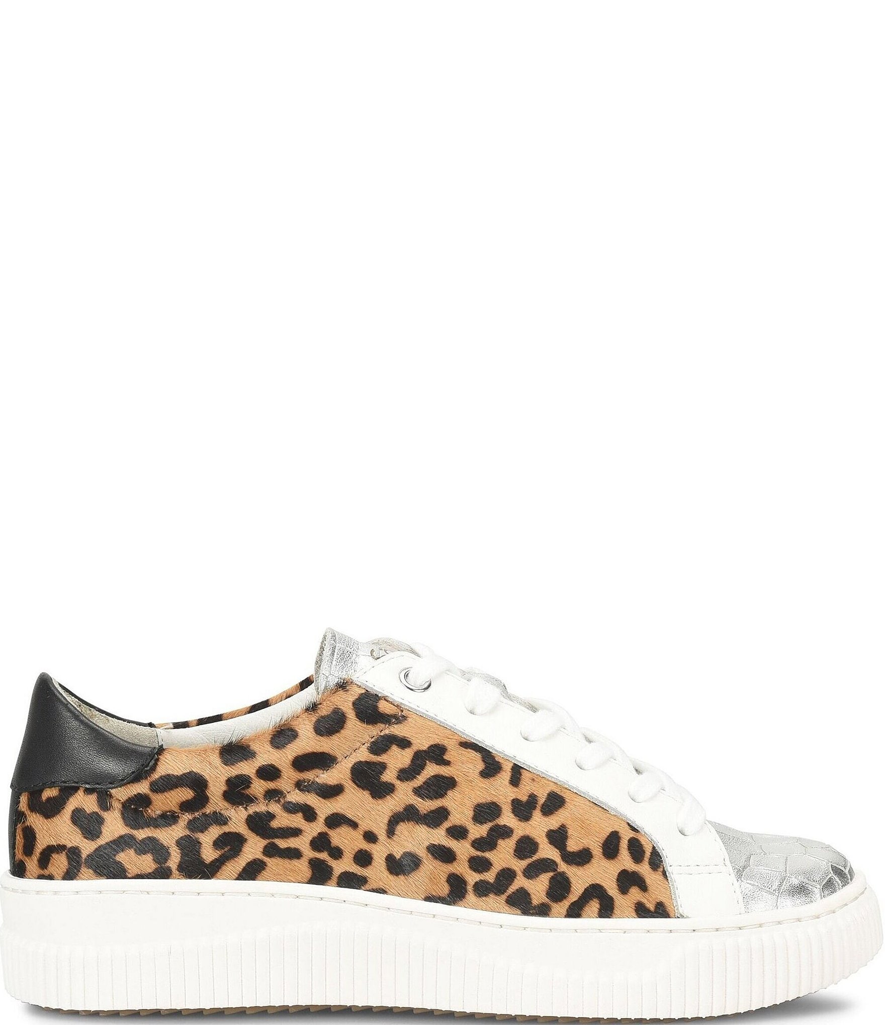 Sofft Fianna Embossed and Metallic Leather Cheetah Sneakers