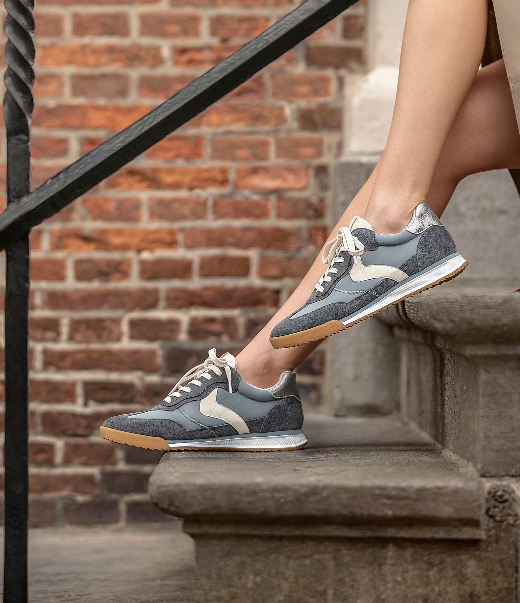 Sofft Kat Suede and Nylon Retro Sneakers