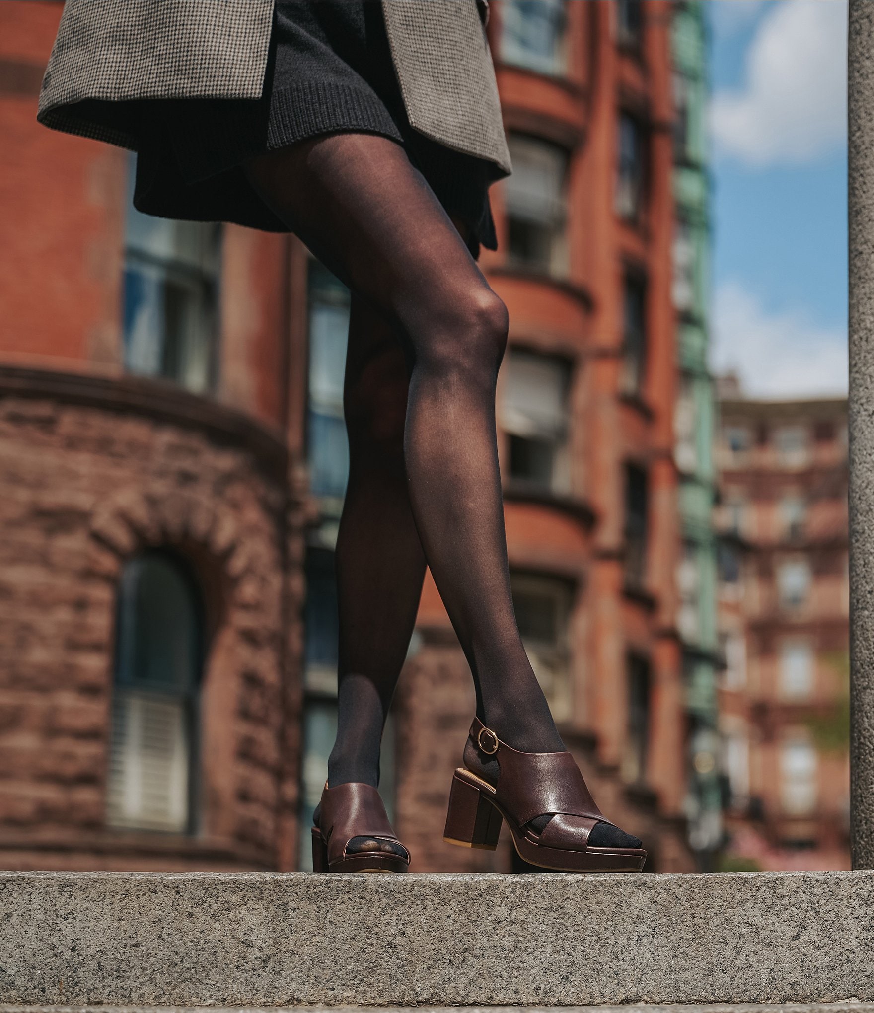 Sofft Liv Leather Block Platform Heels