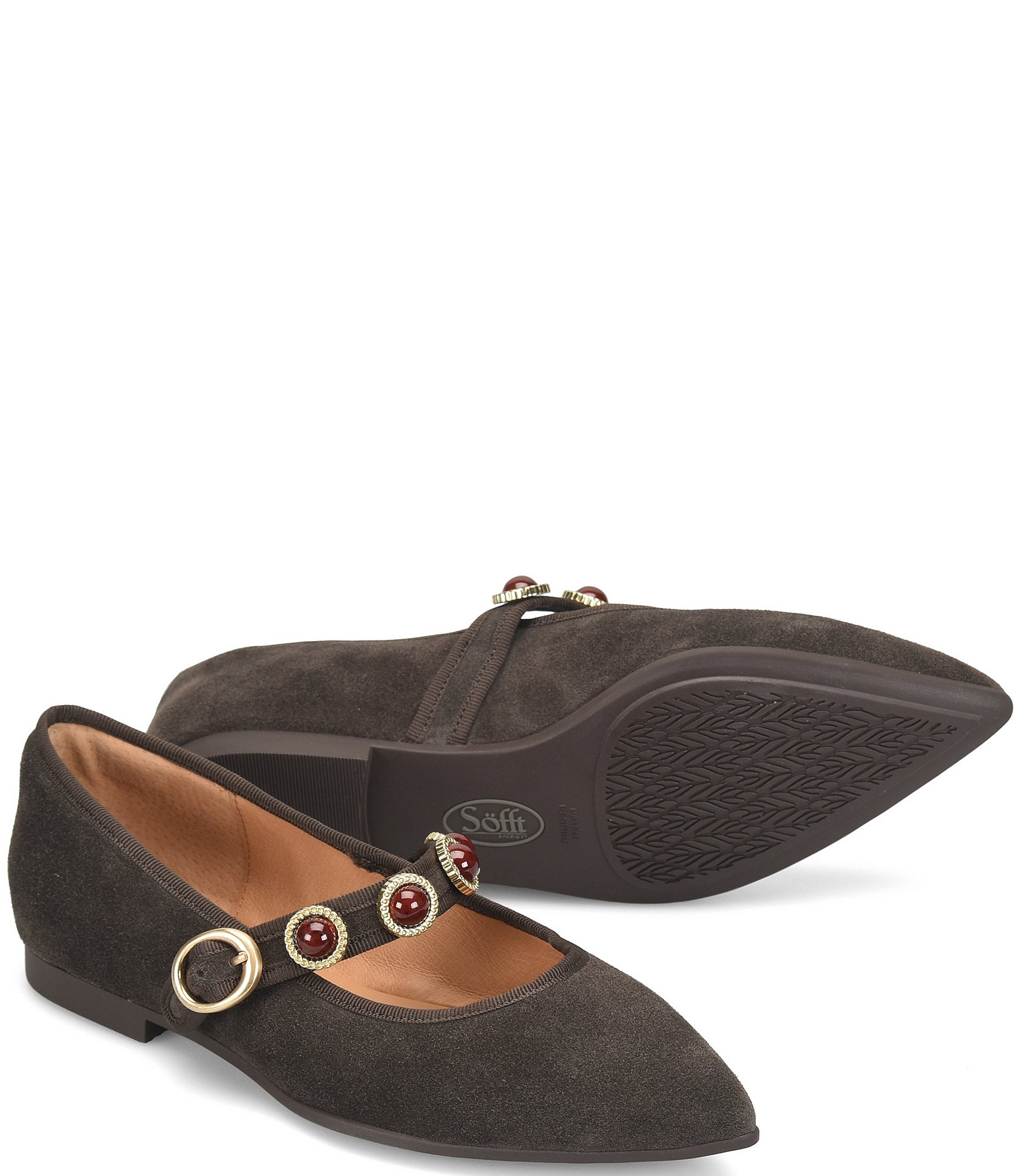 Sofft Mallory Suede Ornament Mary Jane Flats