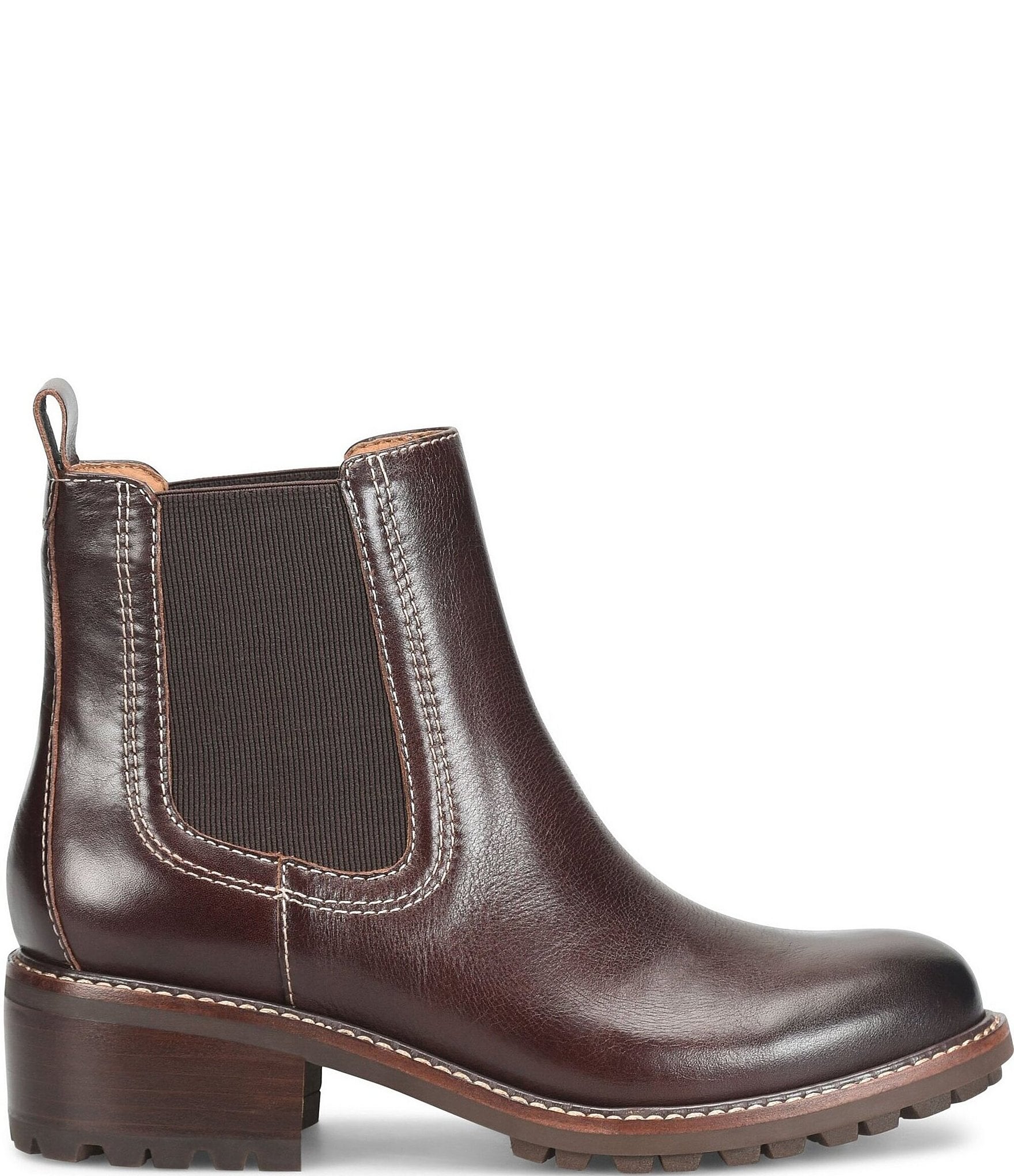 Sofft Martha Leather Block Heel Chelsea Booties