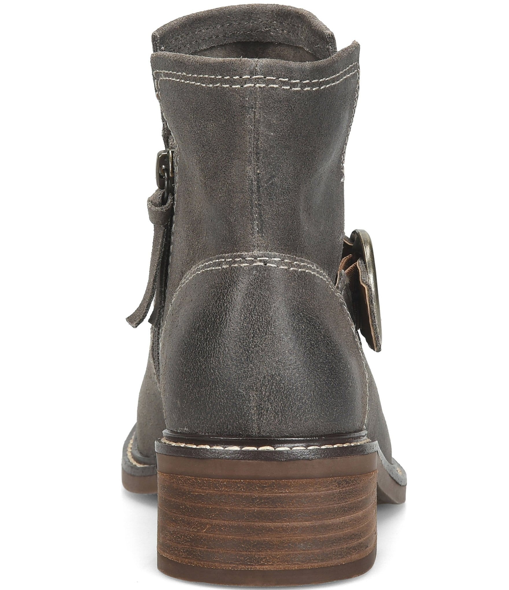 Sofft Miley Suede Braided Buckle Hardware Booties
