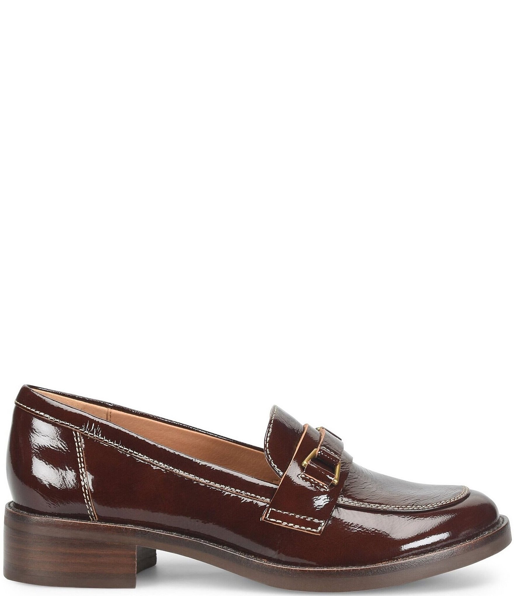 Sofft Nova Crinkle Patent Leather Bit Buckle Loafers