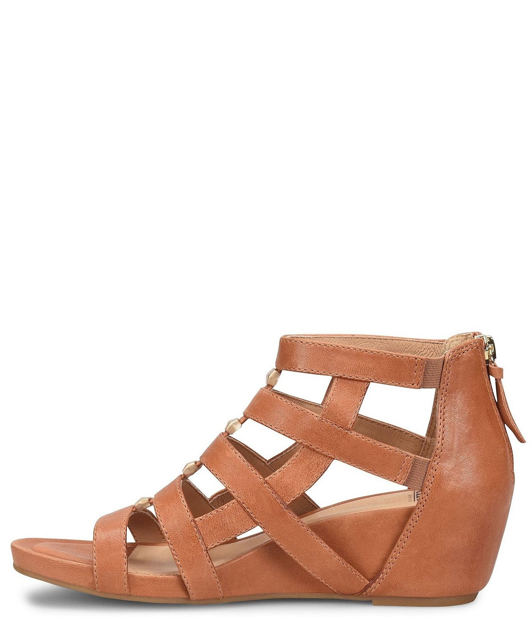 Sofft Rio II Leather Strappy Wedge Sandals