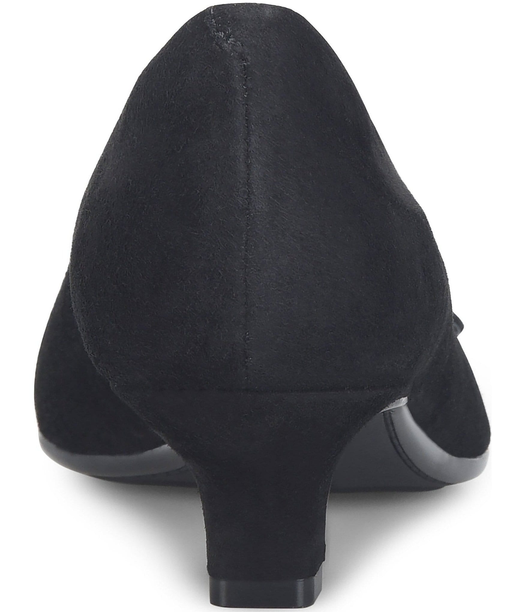 Sofft Sadie Suede Buckle Ornament Pointed Toe Kitten Heel Pumps