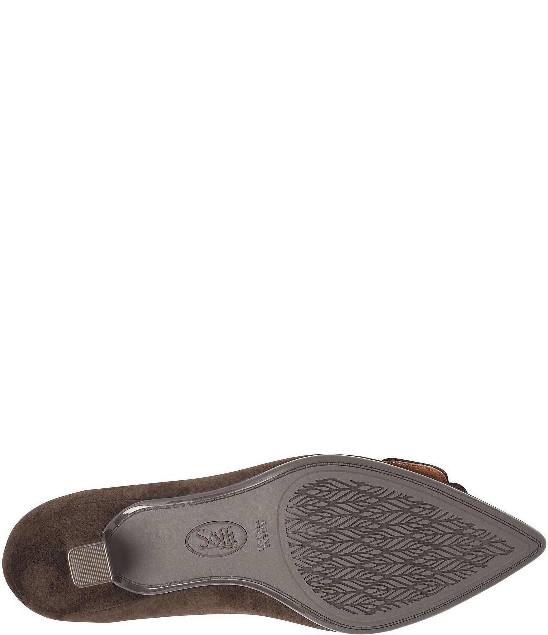 Sofft Sadie Suede Buckle Ornament Pointed Toe Kitten Heel Pumps