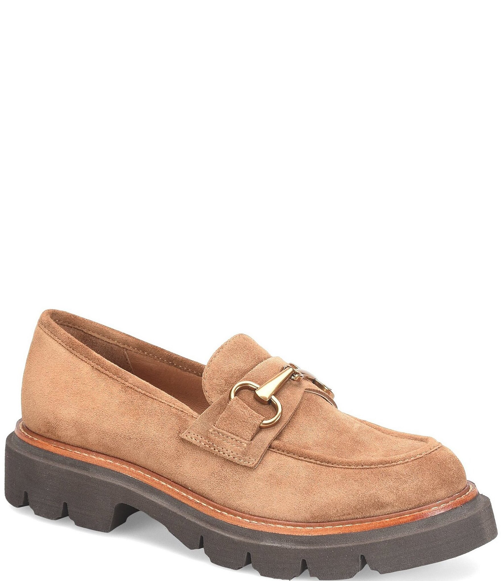 Sofft Satara Suede Bit Detail Lug Sole Loafers | Dillard's