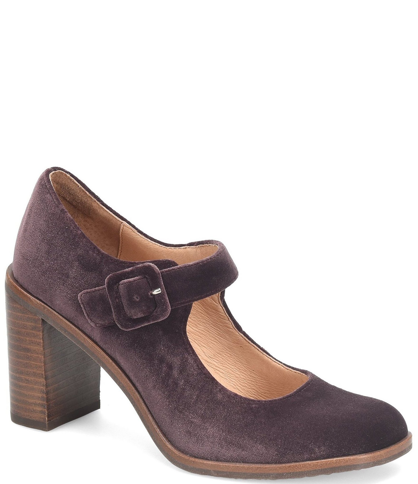 Sofft Carleigh Suede Rounded Stack Heel Peep Toe Shoes