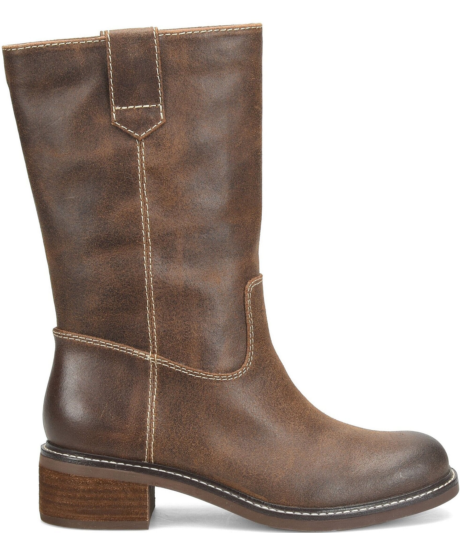 Sofft Tabitha Leather Pull Tab Mid Calf Boots