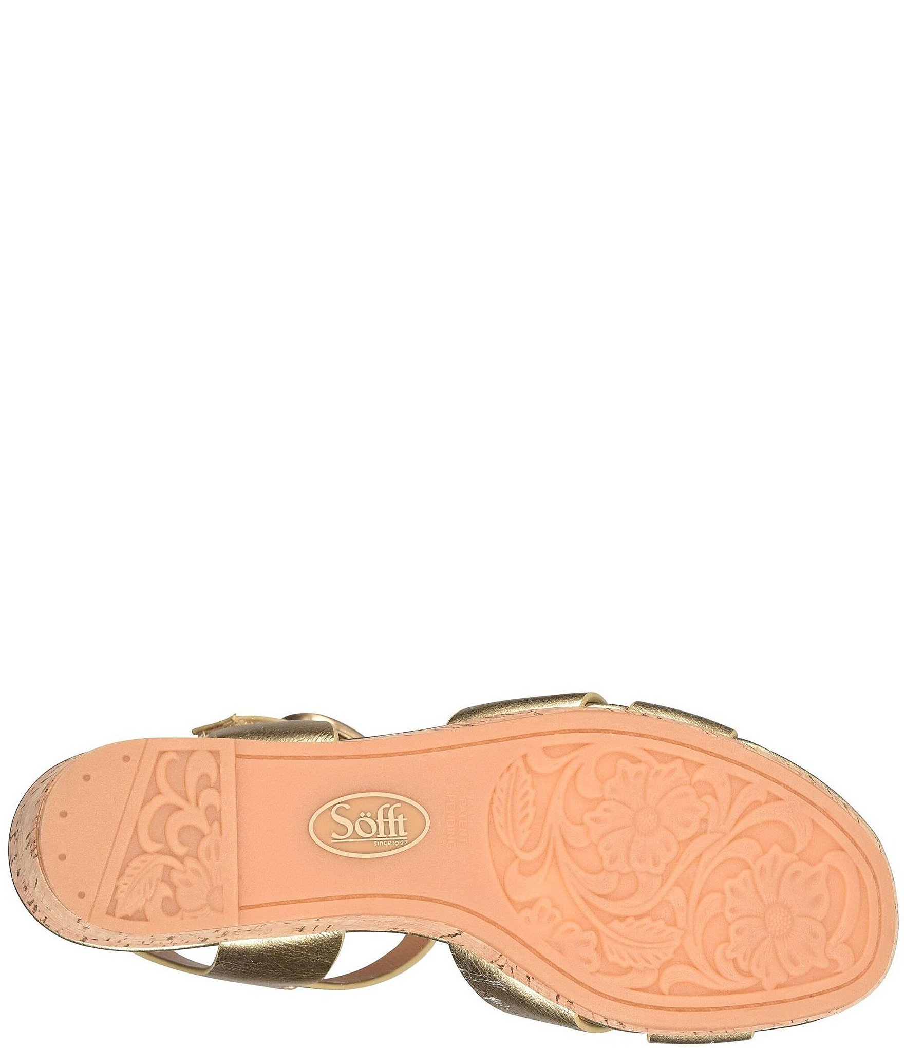 Sofft Vanessa Leather Cork Wedge Sandals