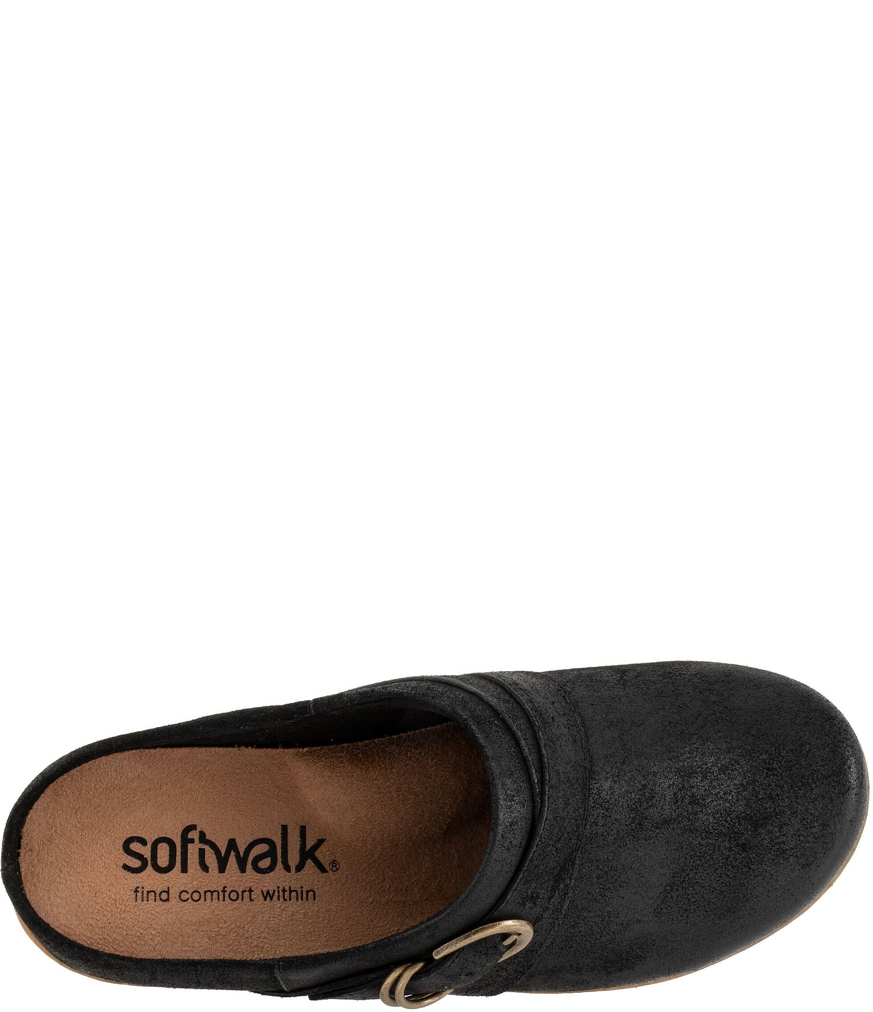 SoftWalk Asmara Suede Buckle Hardware Strap Clogs