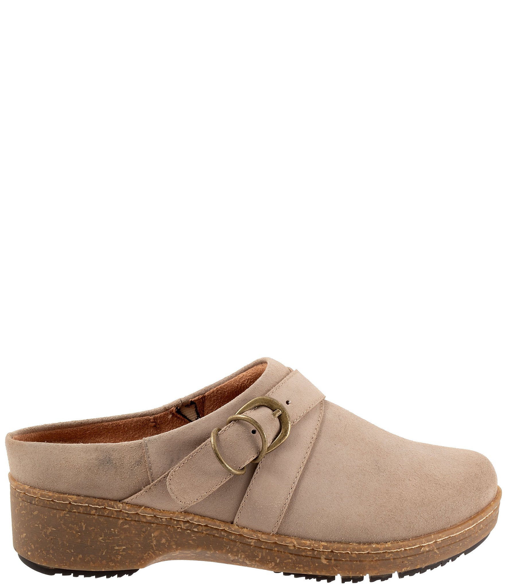SoftWalk Asmara Suede Buckle Hardware Strap Clogs