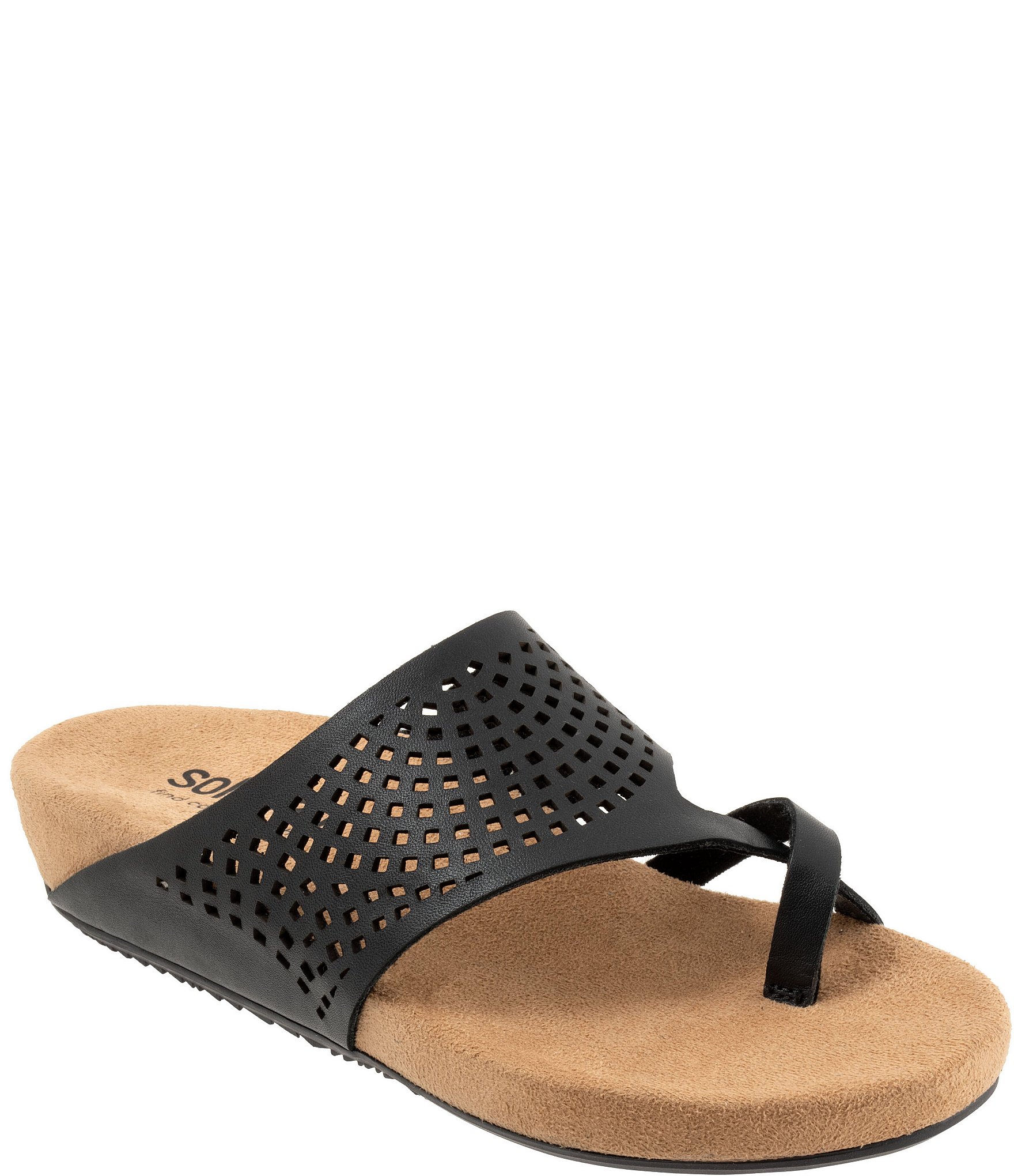 SoftWalk Blaine Perf Leather Thong Sandals