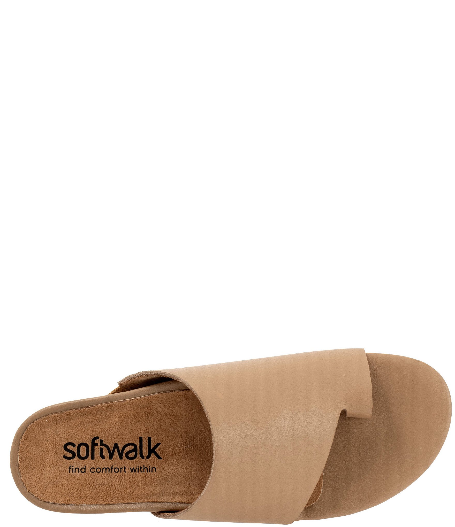 SoftWalk Corsica 2.0 Leather Toe Loop Slide Sandals