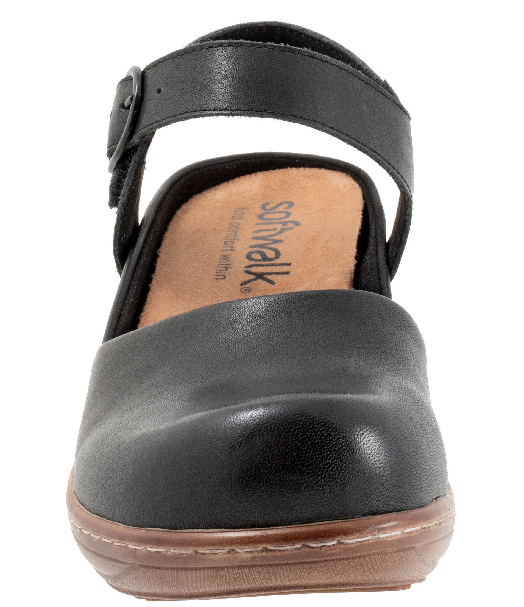 SoftWalk Mabelle Leather Ankle Strap Clogs
