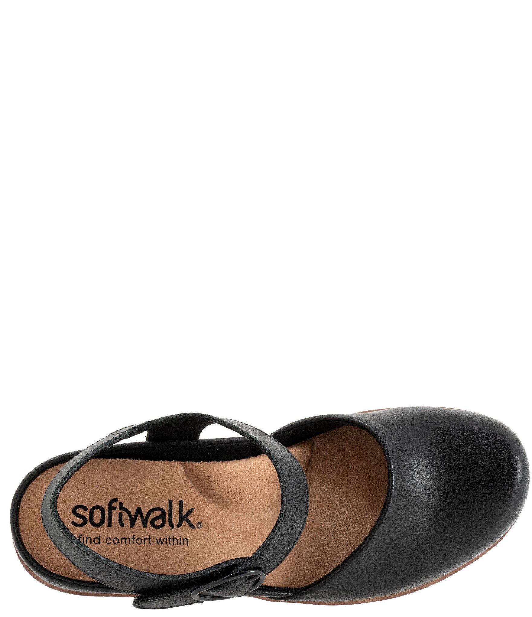 SoftWalk Mabelle Leather Ankle Strap Clogs