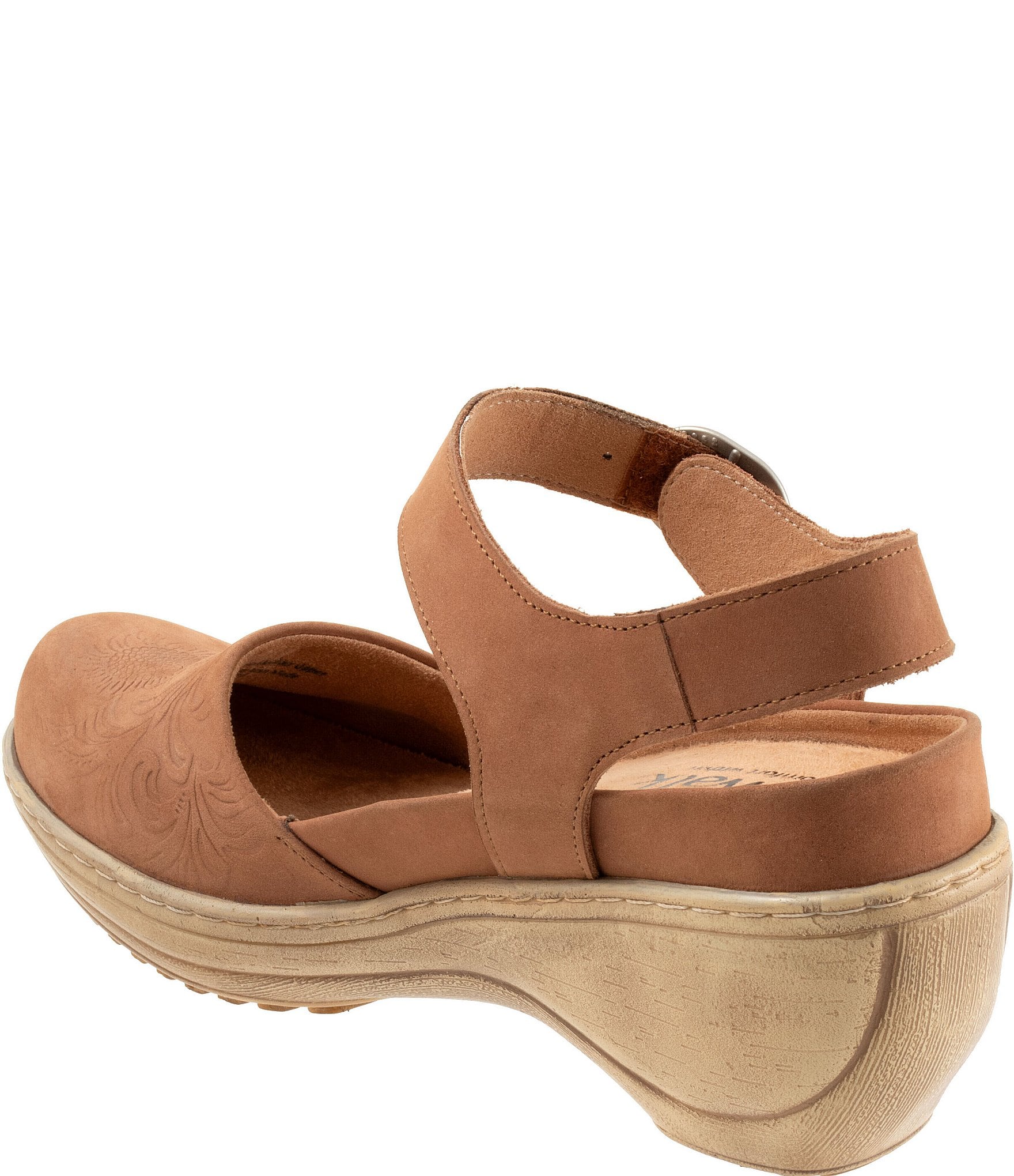 SoftWalk Mabelle Tooling Nubuck Suede Embossed Clogs