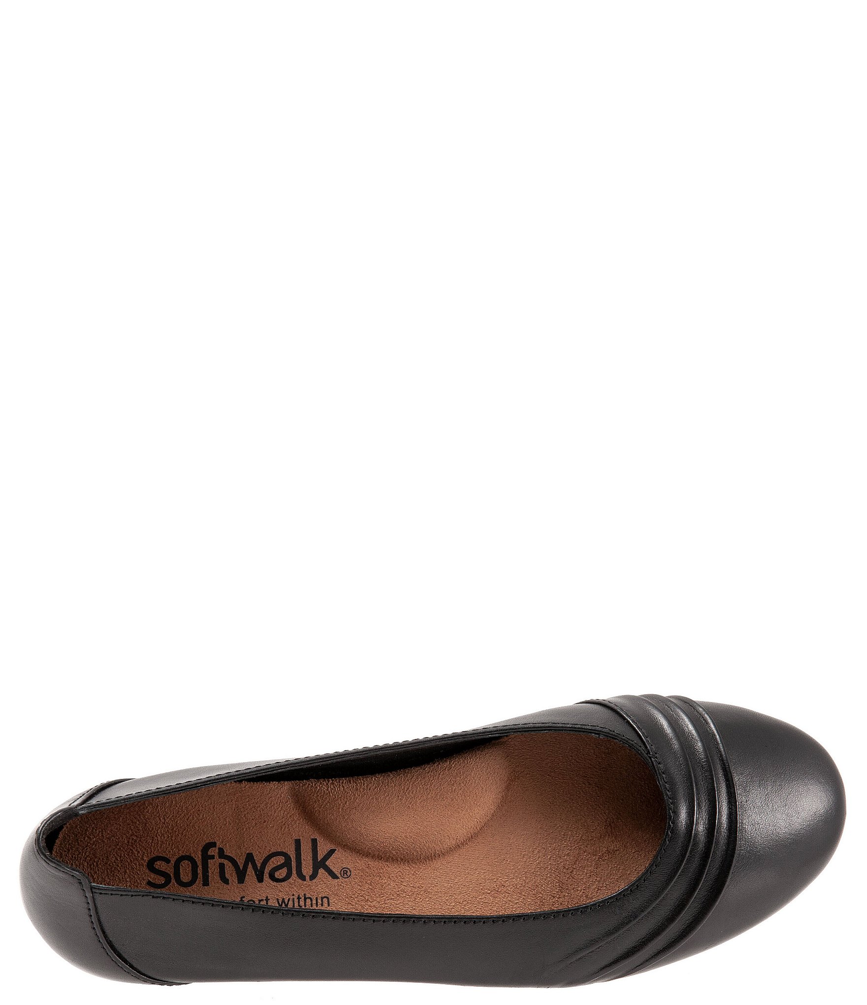 SoftWalk Safi Ruched Leather Flats