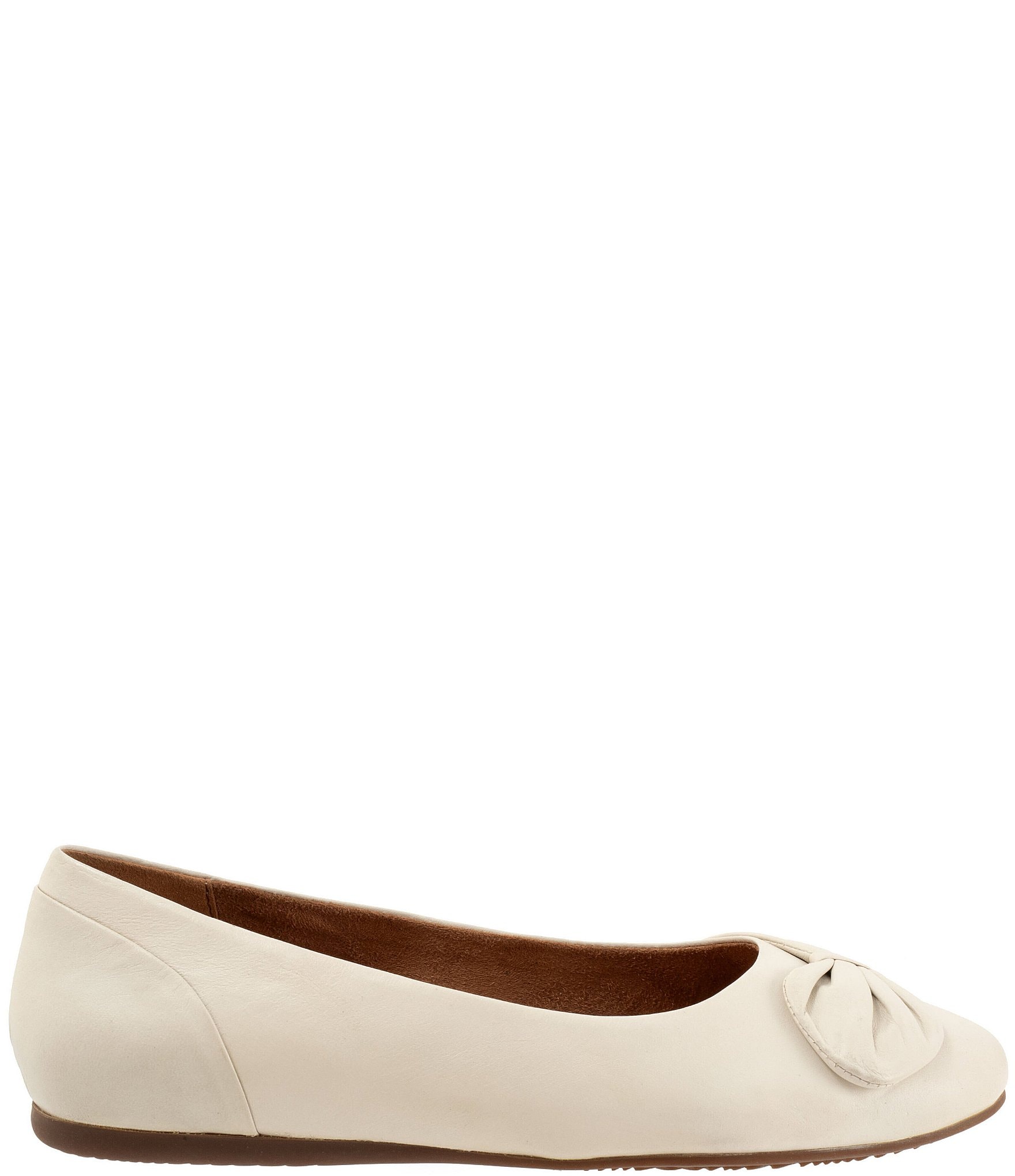 SoftWalk Sofia Leather Bow Flats