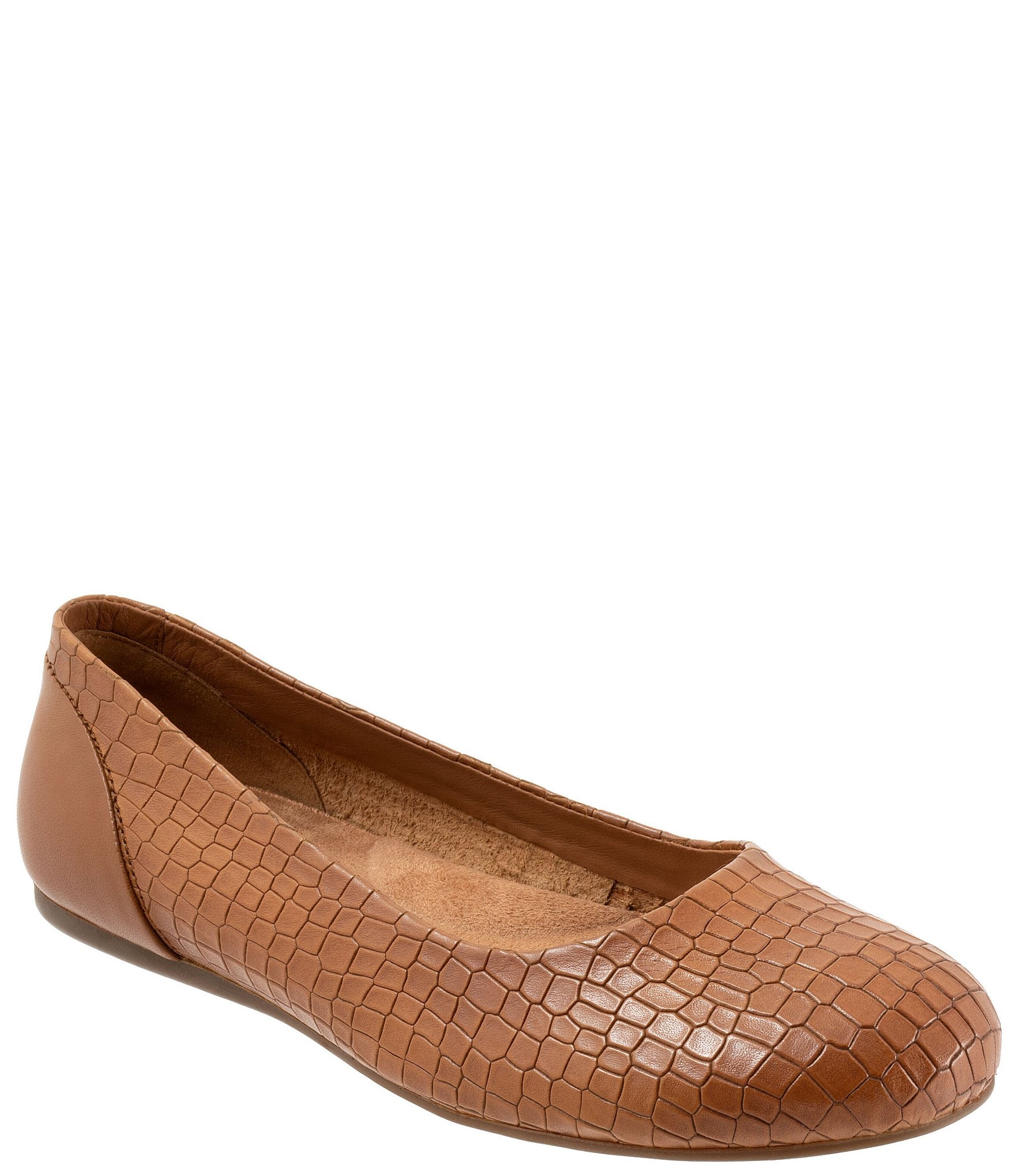 SoftWalk Sonoma Crocodile Embossed Leather Ballet Flats | Dillard's