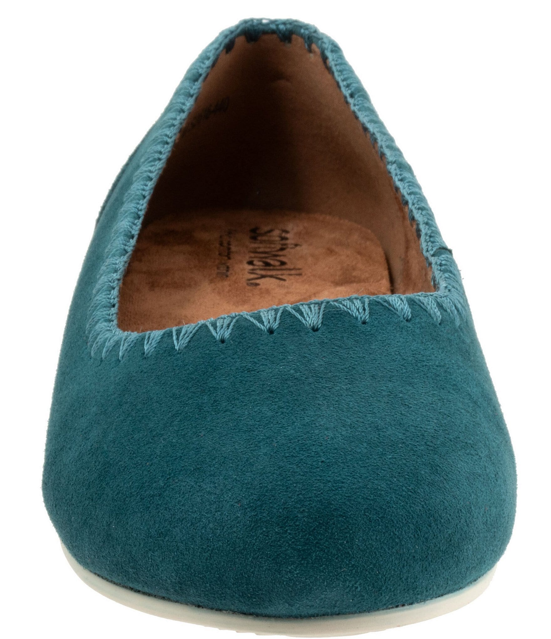 SoftWalk Sonoma Embroidery Suede Ballet Flats