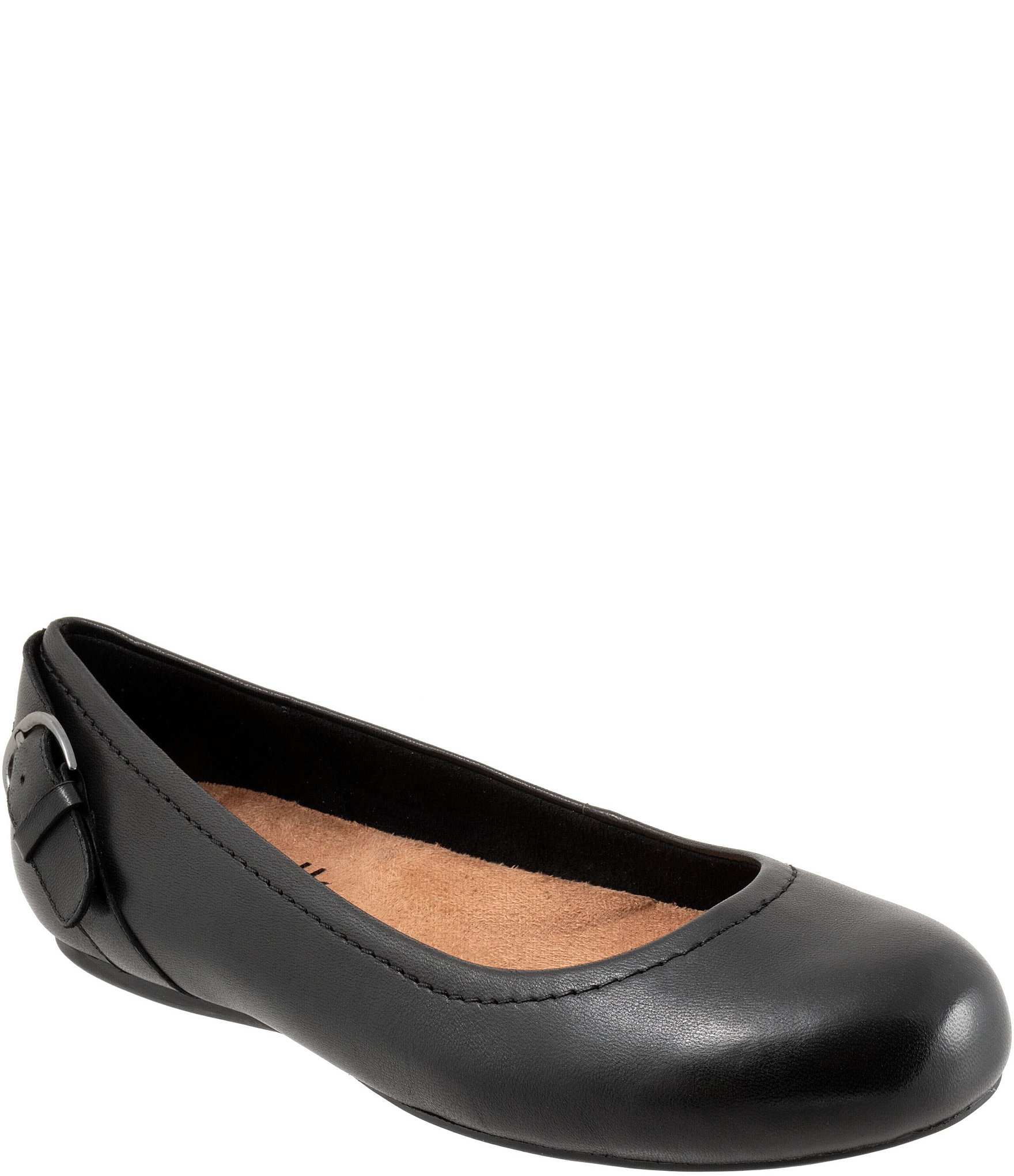 SoftWalk Sydney Leather Buckle Hardware Detail Flats