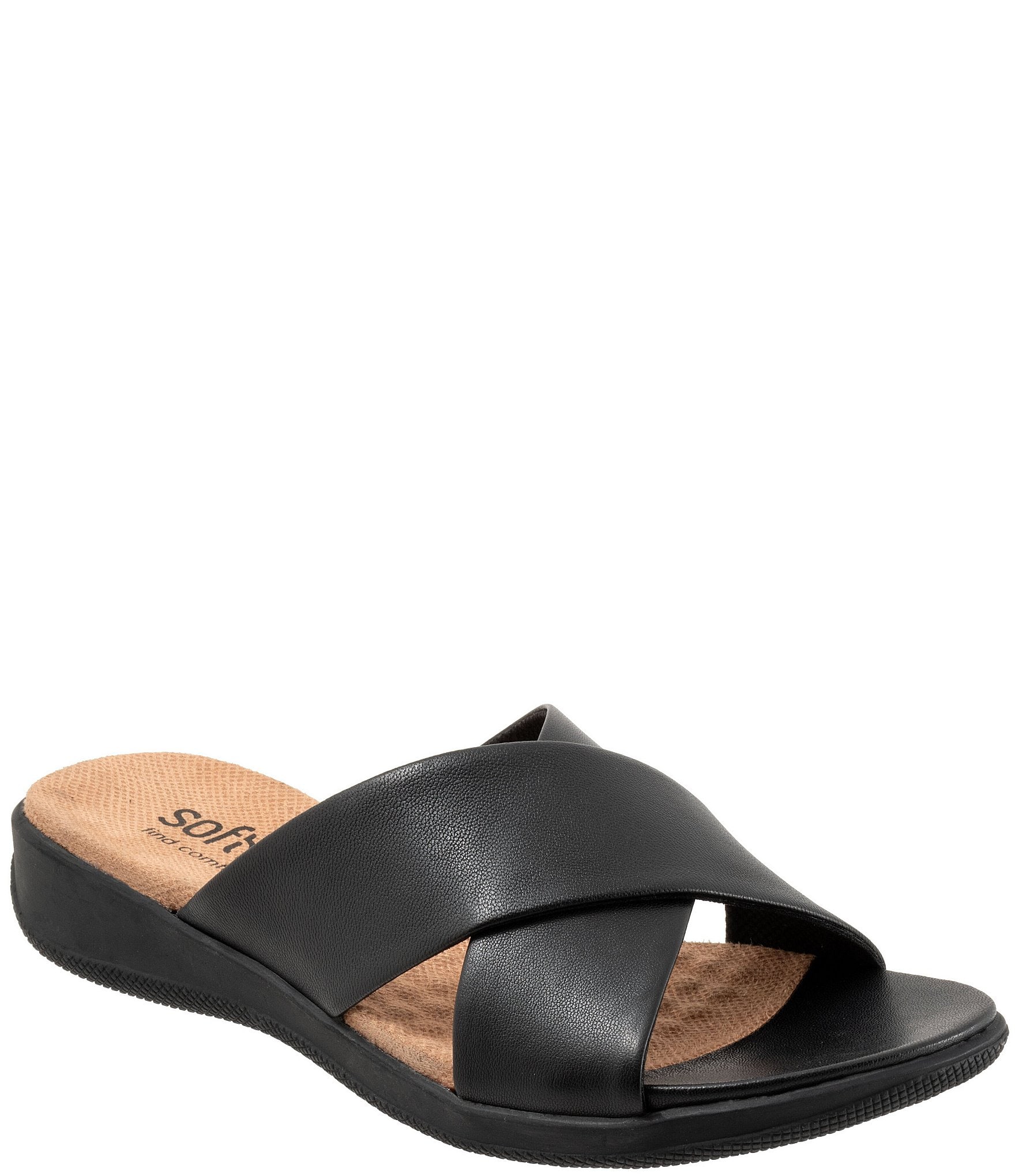 SoftWalk Tillman Leather Slide Sandals Dillard s