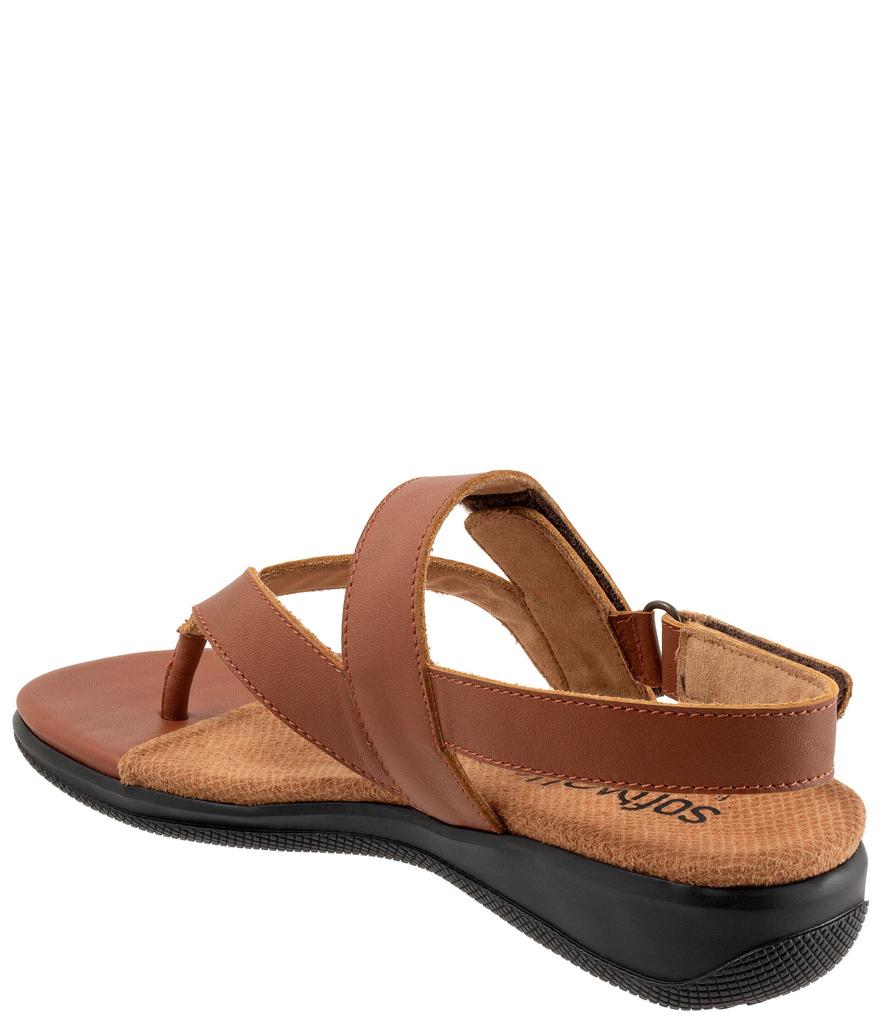 SoftWalk Tracy 2.0 Leather Adjustable Slingback Thong Sandals