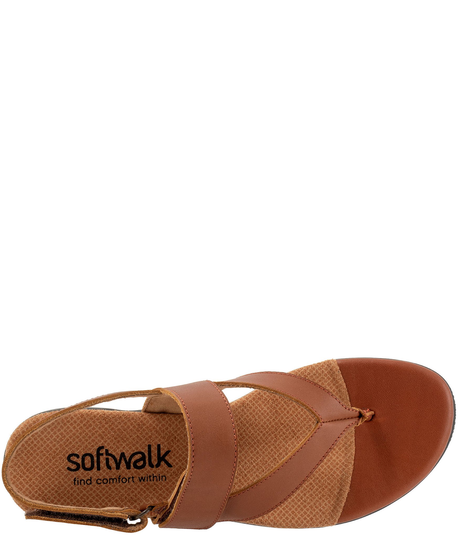 SoftWalk Tracy 2.0 Leather Adjustable Slingback Thong Sandals