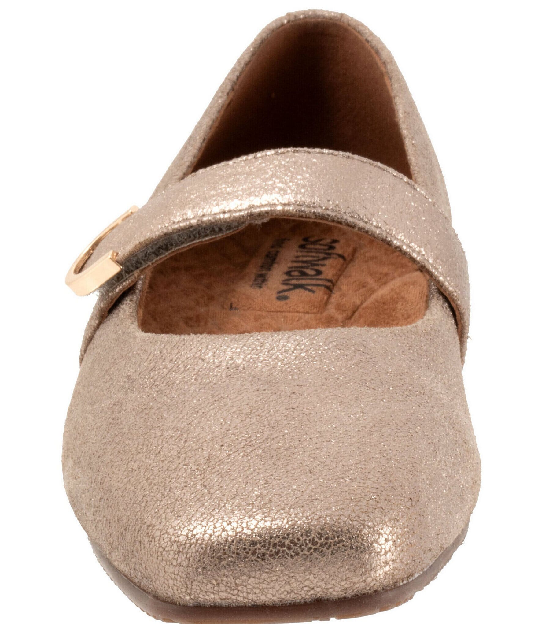 SoftWalk Valdivia Leather Mary Jane Hardware Detail Ballet Flats