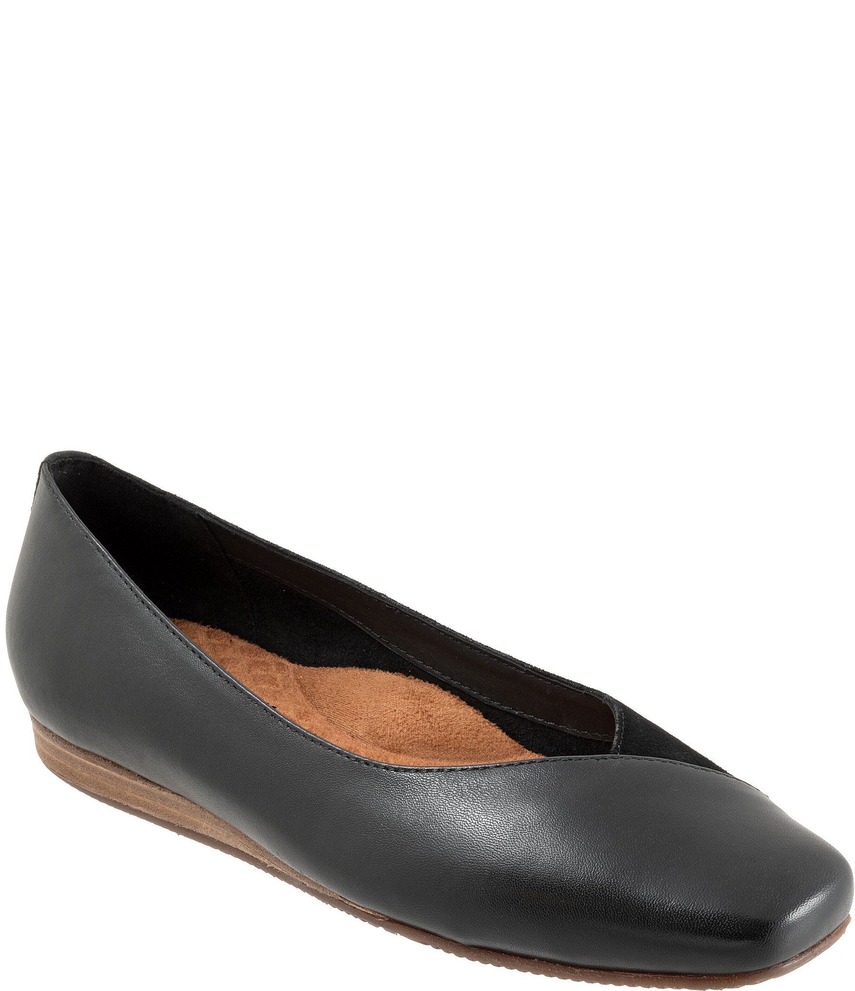 SoftWalk Vina Leather and Suede Mini Wedge Slip On Pumps