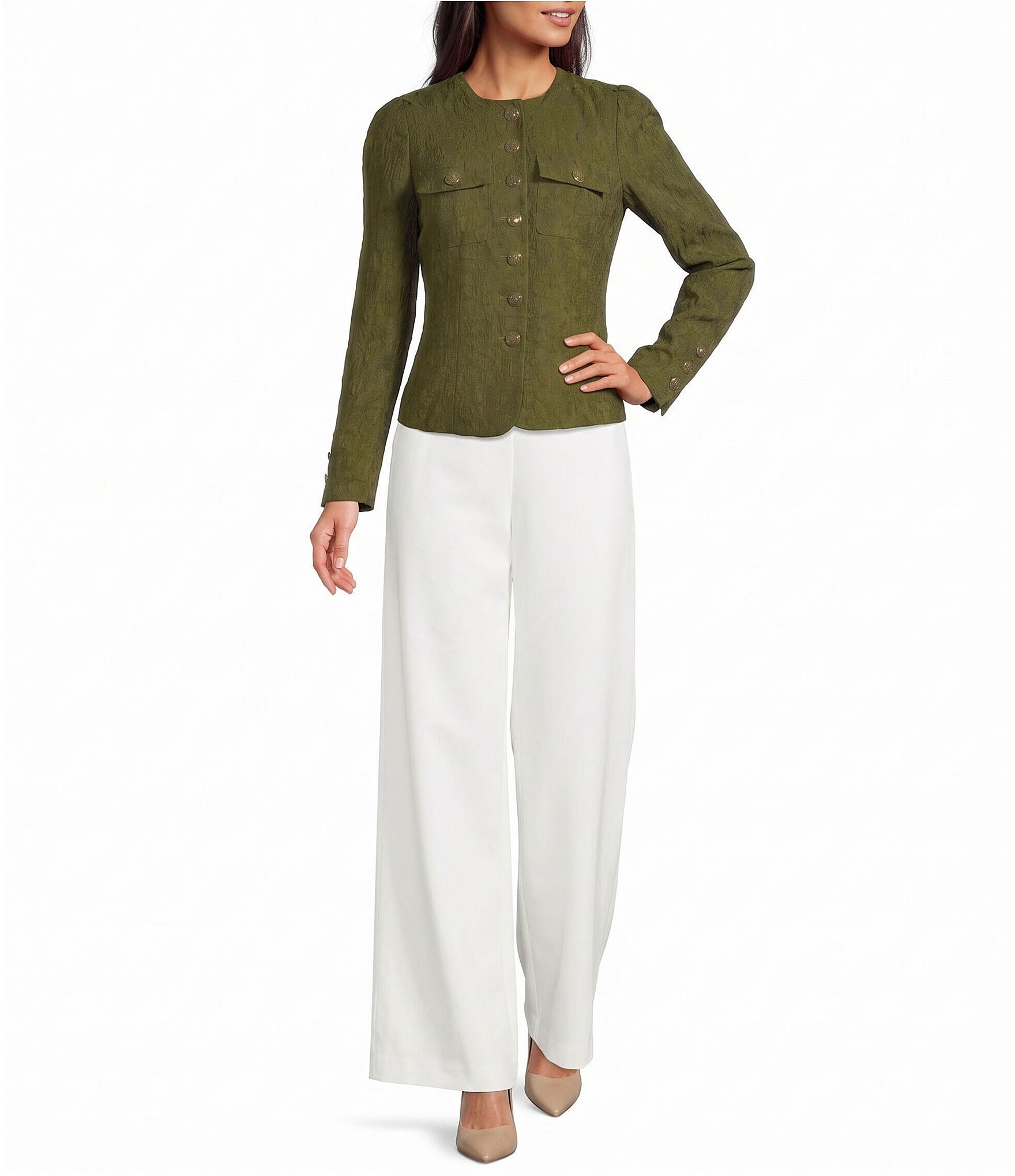 Sonia Rykiel Fitted Rounded Shoulder Button Front Jacket