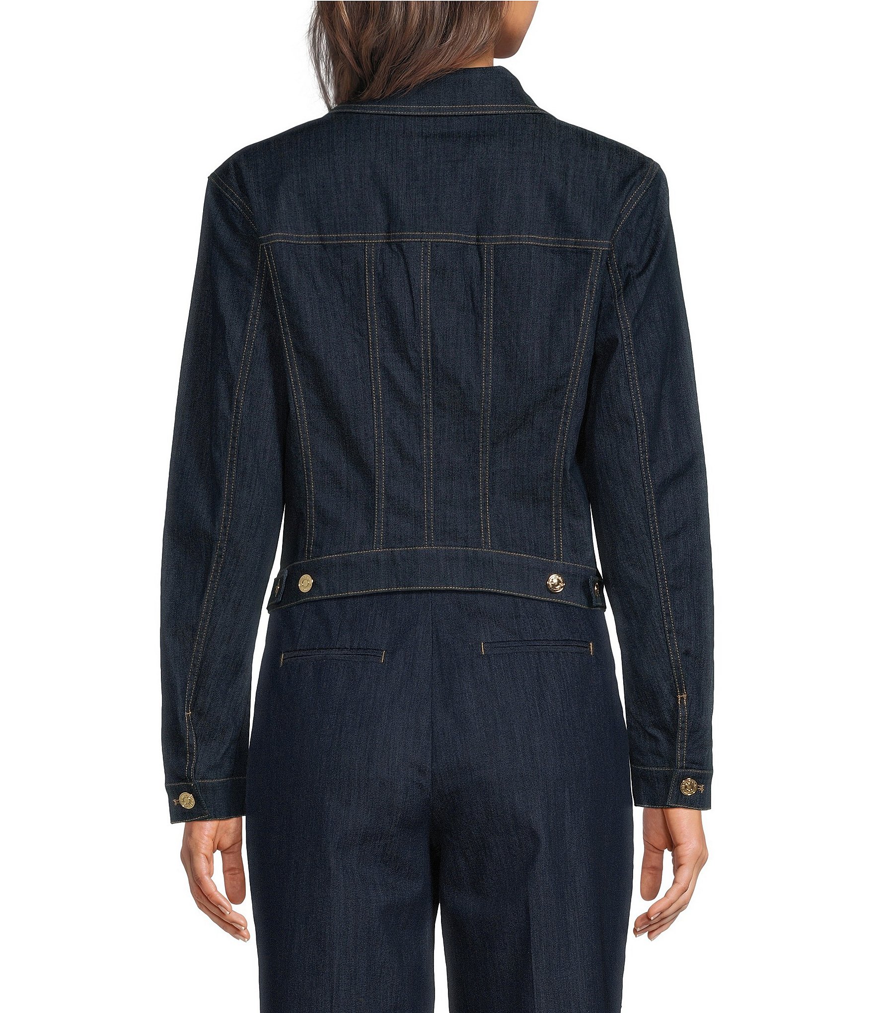 Sonia Rykiel Trucker Rosette Denim Button Front Jacket