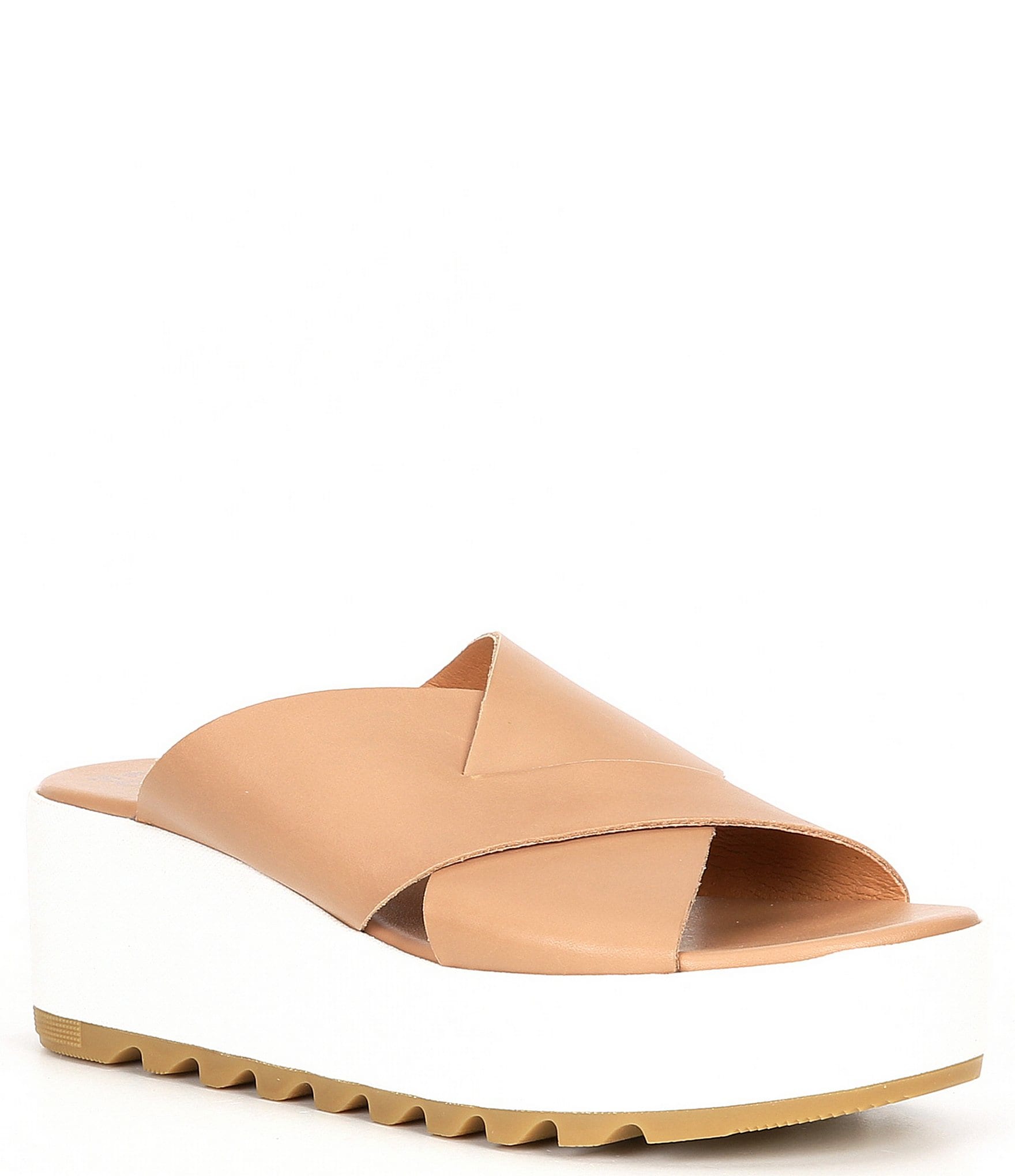 Sorel Cameron Leather Platform Wedge Slide Sandals | Dillard's