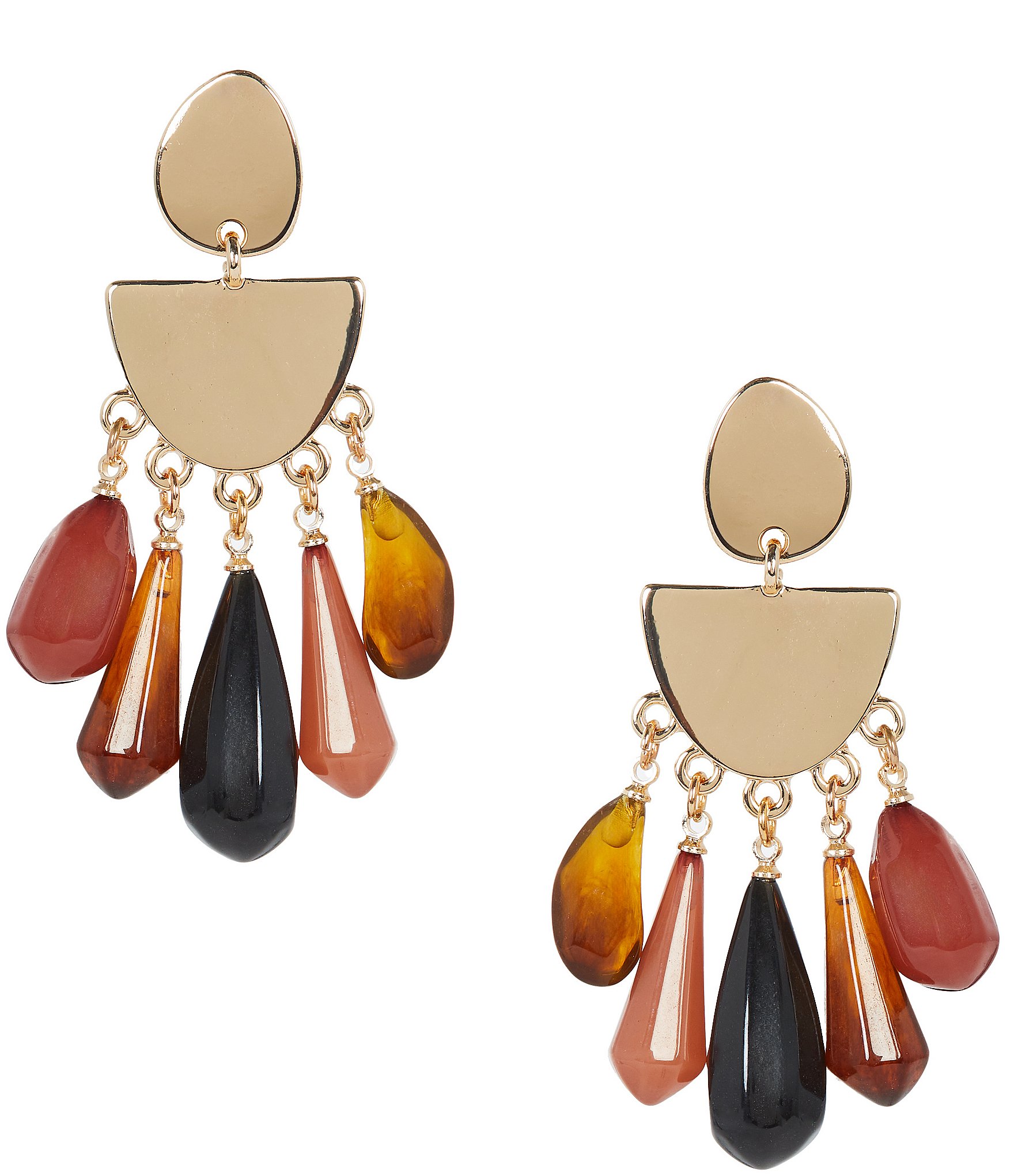 Southern Living 5 Stone Resin Statement Drop Earrings