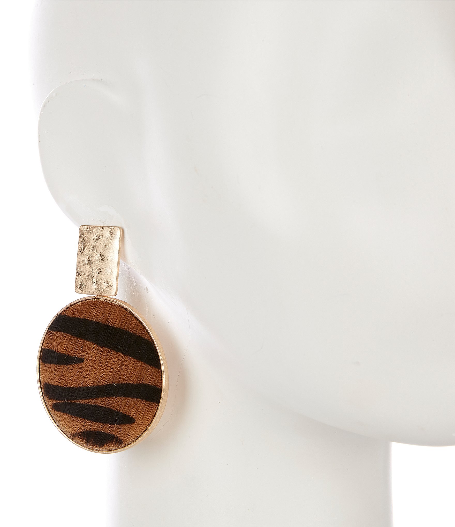 Southern Living Animal Print Inset Circle Drop Earrings