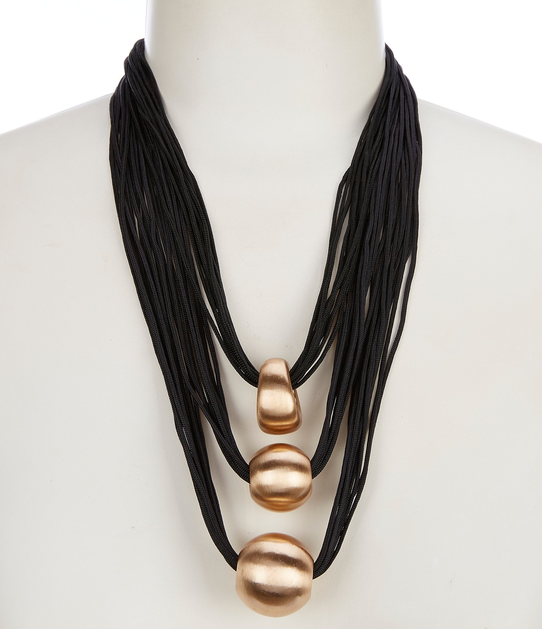 Southern Living Bead Jet Multi Cord Short Multi-Strand Necklace
