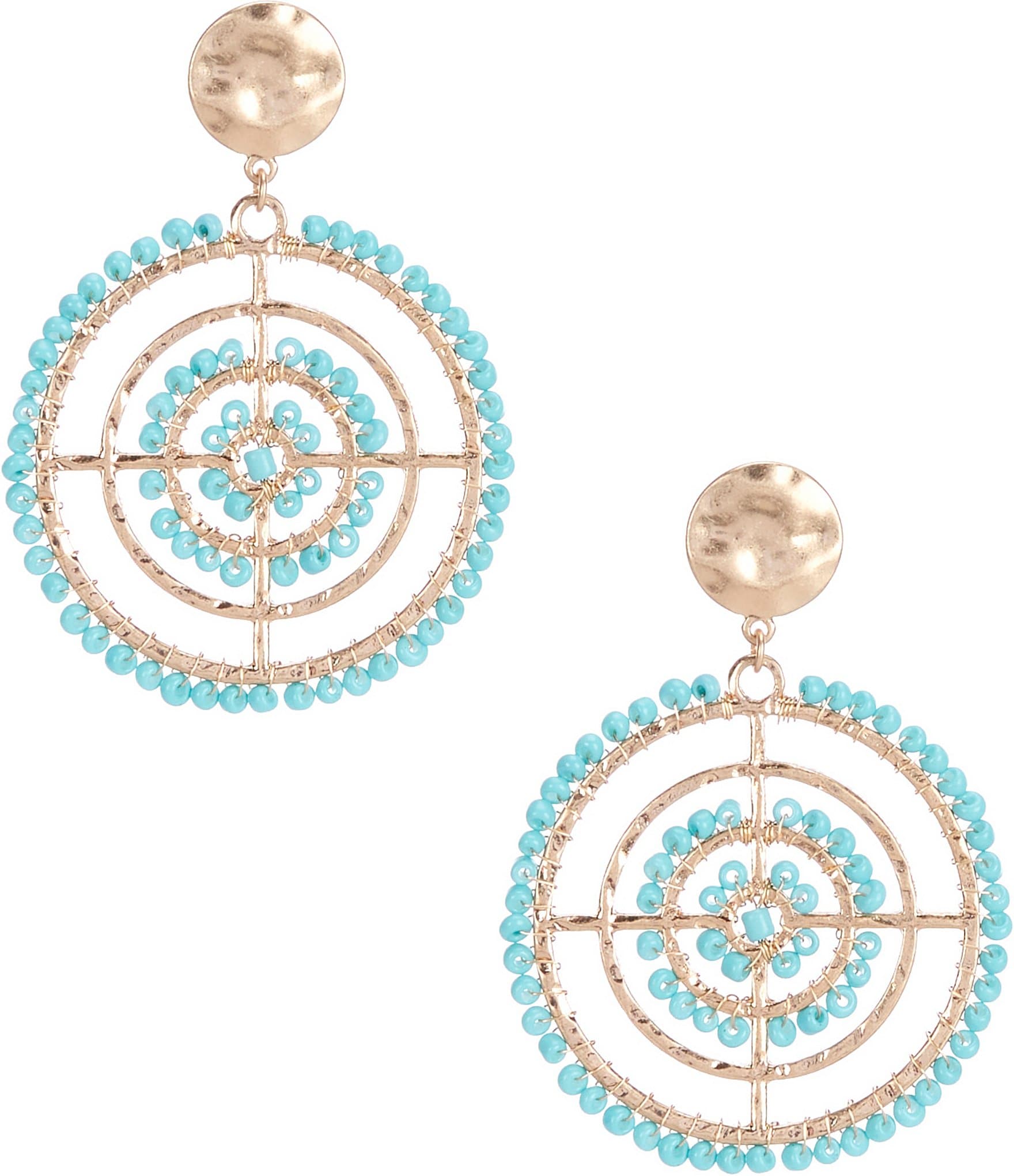 Southern Living Bead Wrapped Geo Drop Earrings