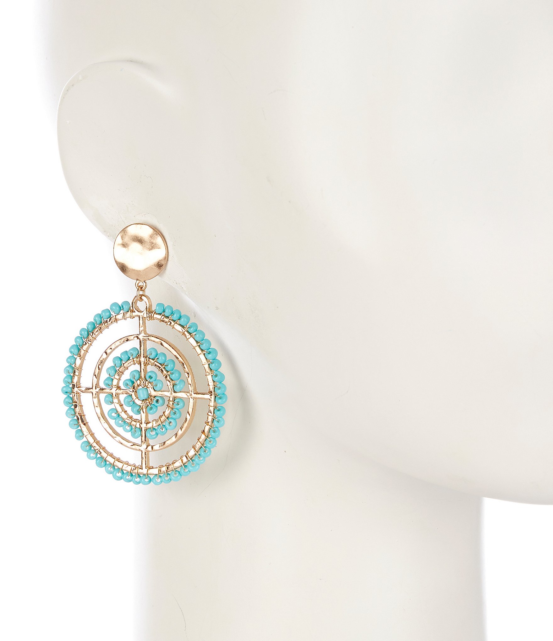 Southern Living Bead Wrapped Geo Drop Earrings