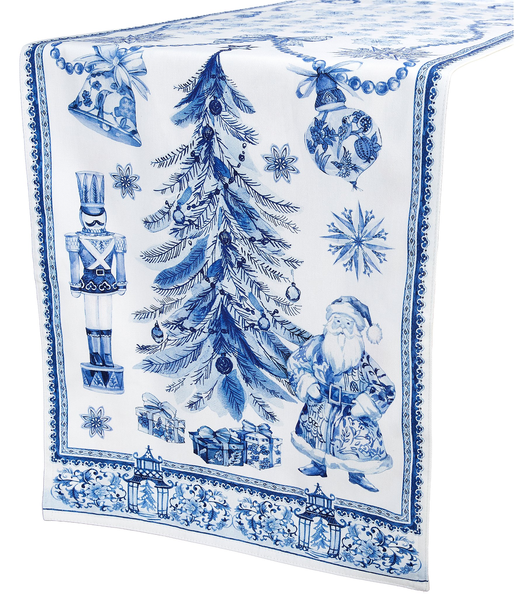 Southern Living Blue Christmas Nutcracker Runner