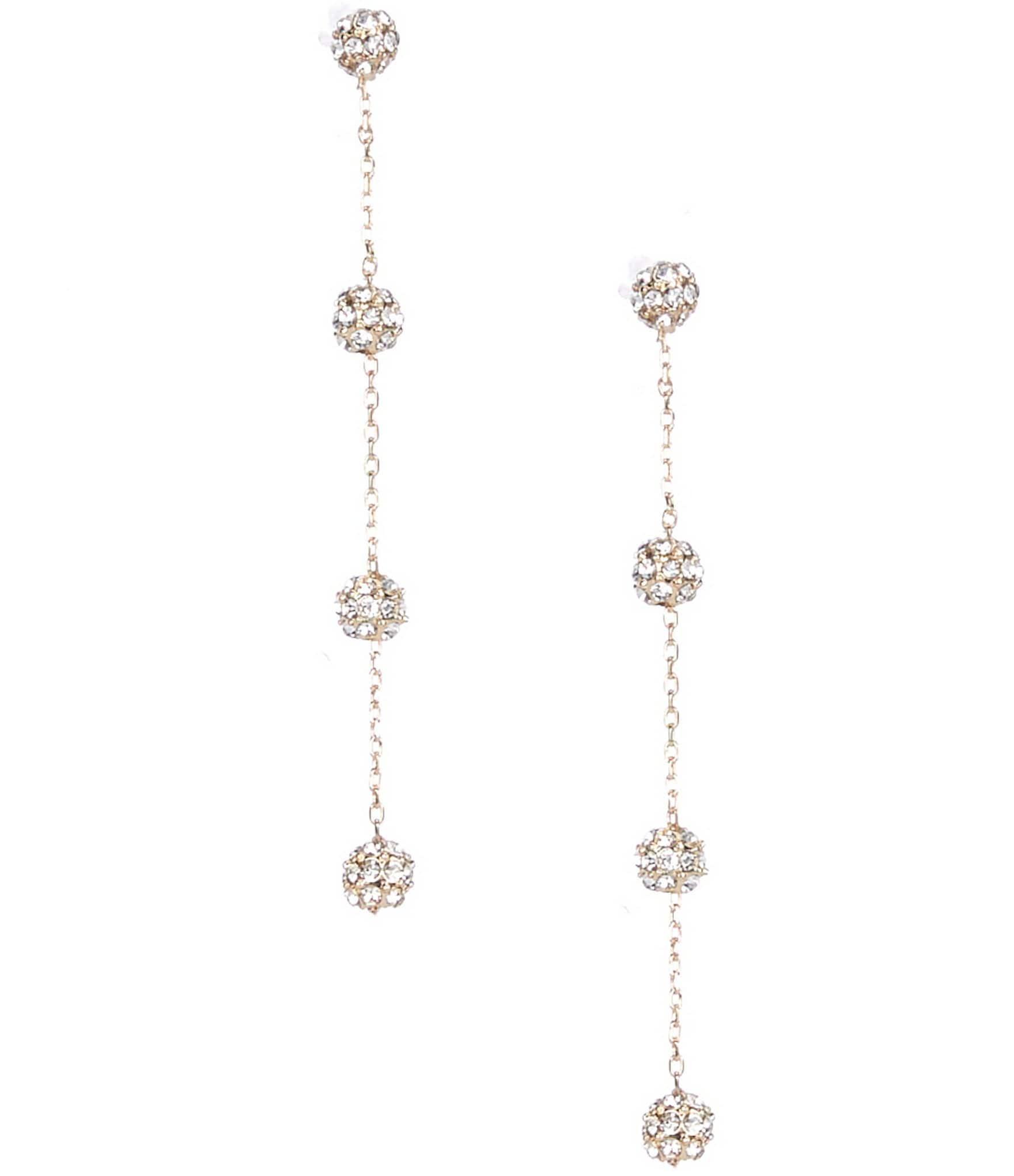 Southern Living Borrowed & Blue by Southern Living Chain with Stone Balls Linear Earrings