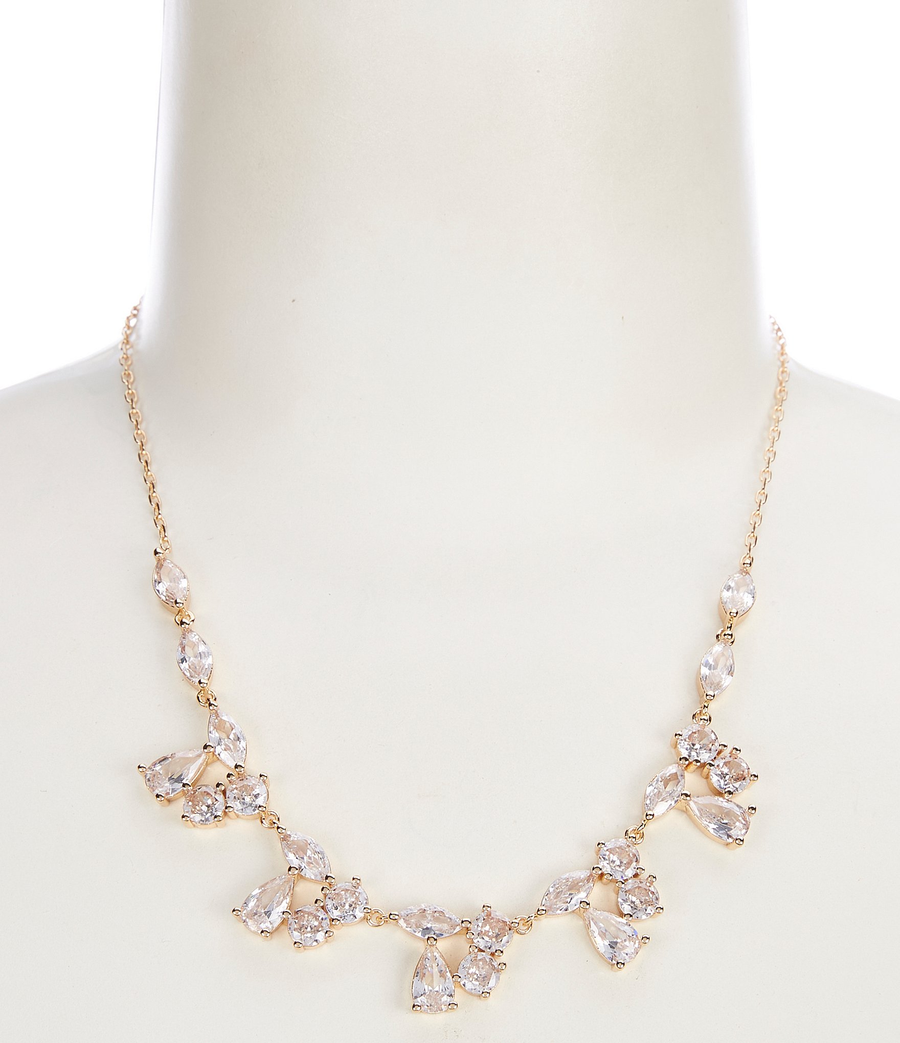 Southern Living Borrowed & Blue By Southern Living Cubic Zirconia Stone Cluster Collar Necklace