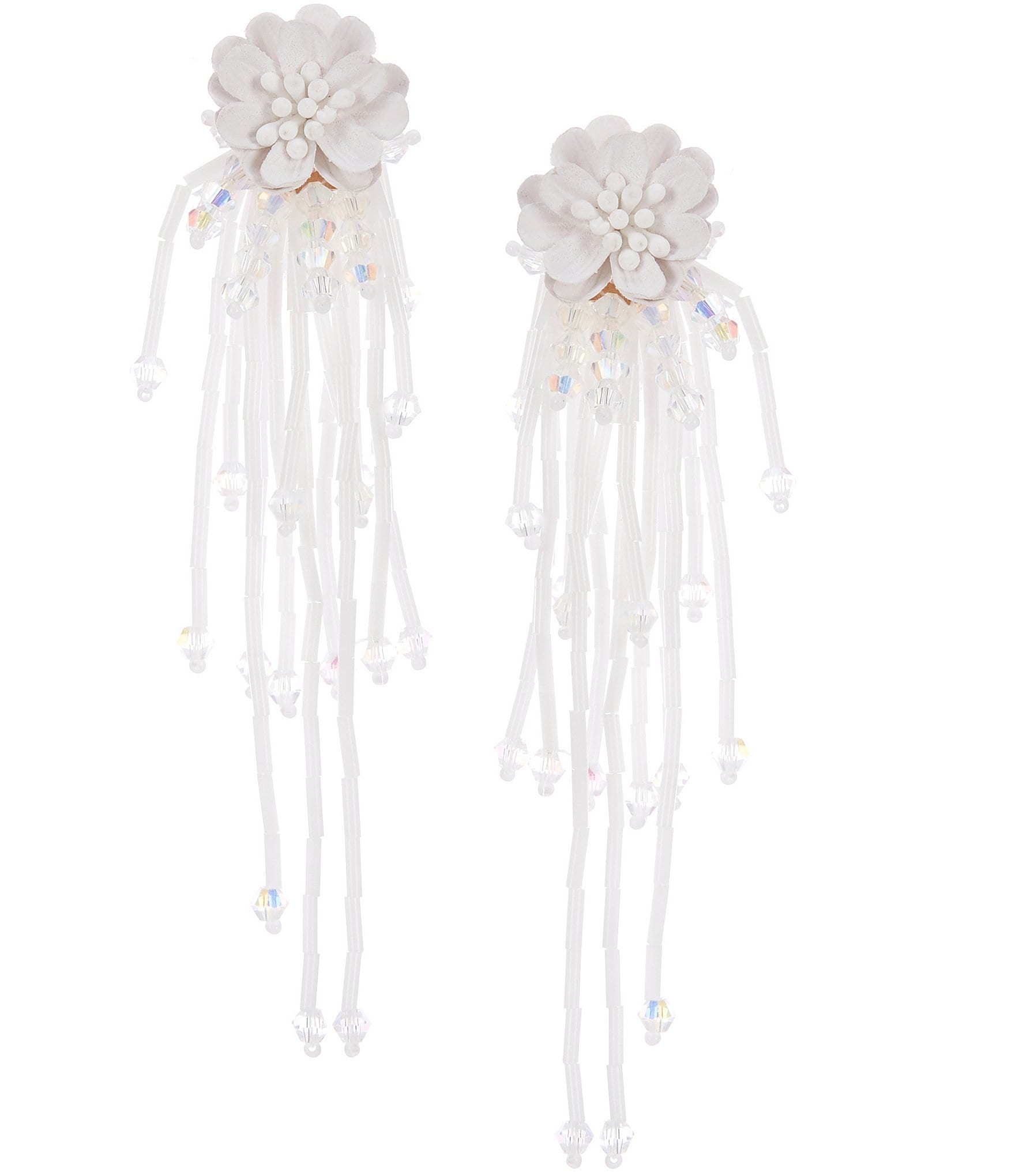 Southern Living Borrowed & Blue By Southern Living Flower Statement Drop Earring with Tassels