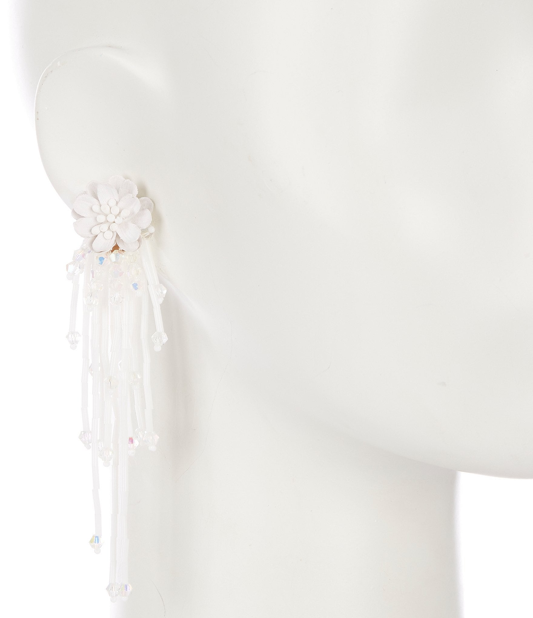 Southern Living Borrowed & Blue By Southern Living Flower Statement Drop Earring with Tassels