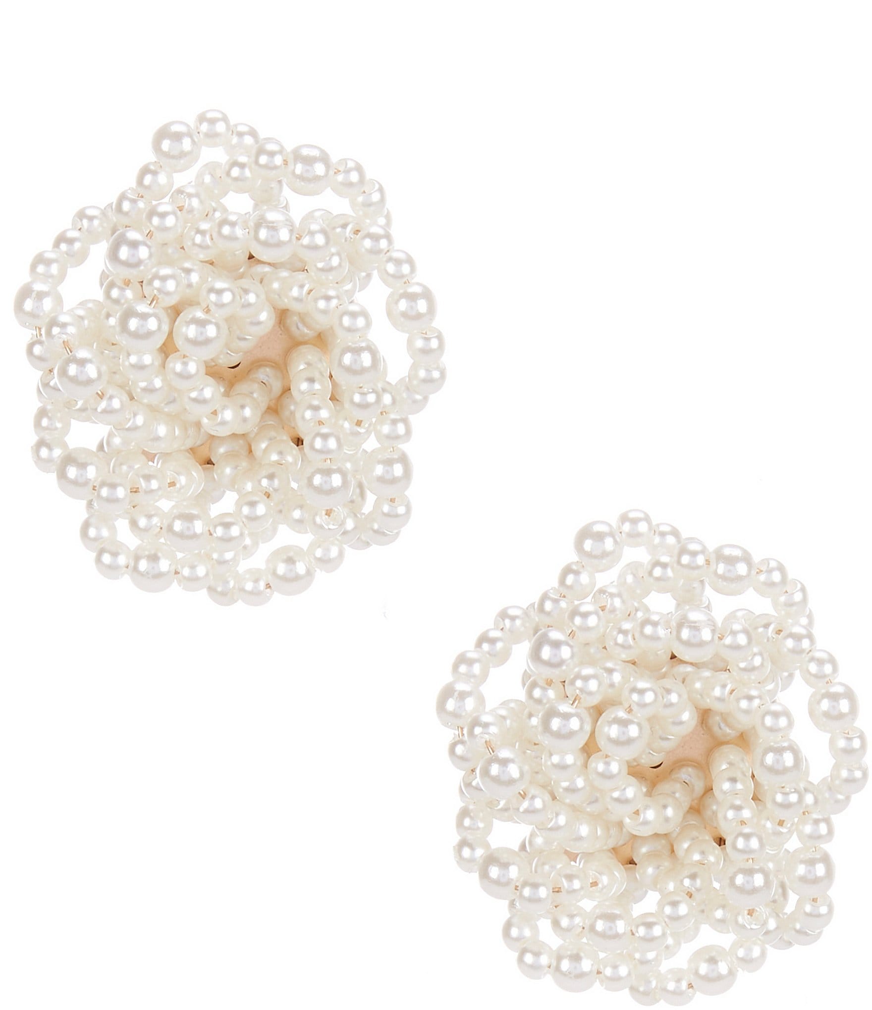 Southern Living Borrowed & Blue By Southern Living Knot Multi Pearl Strand Round Stud Earrings